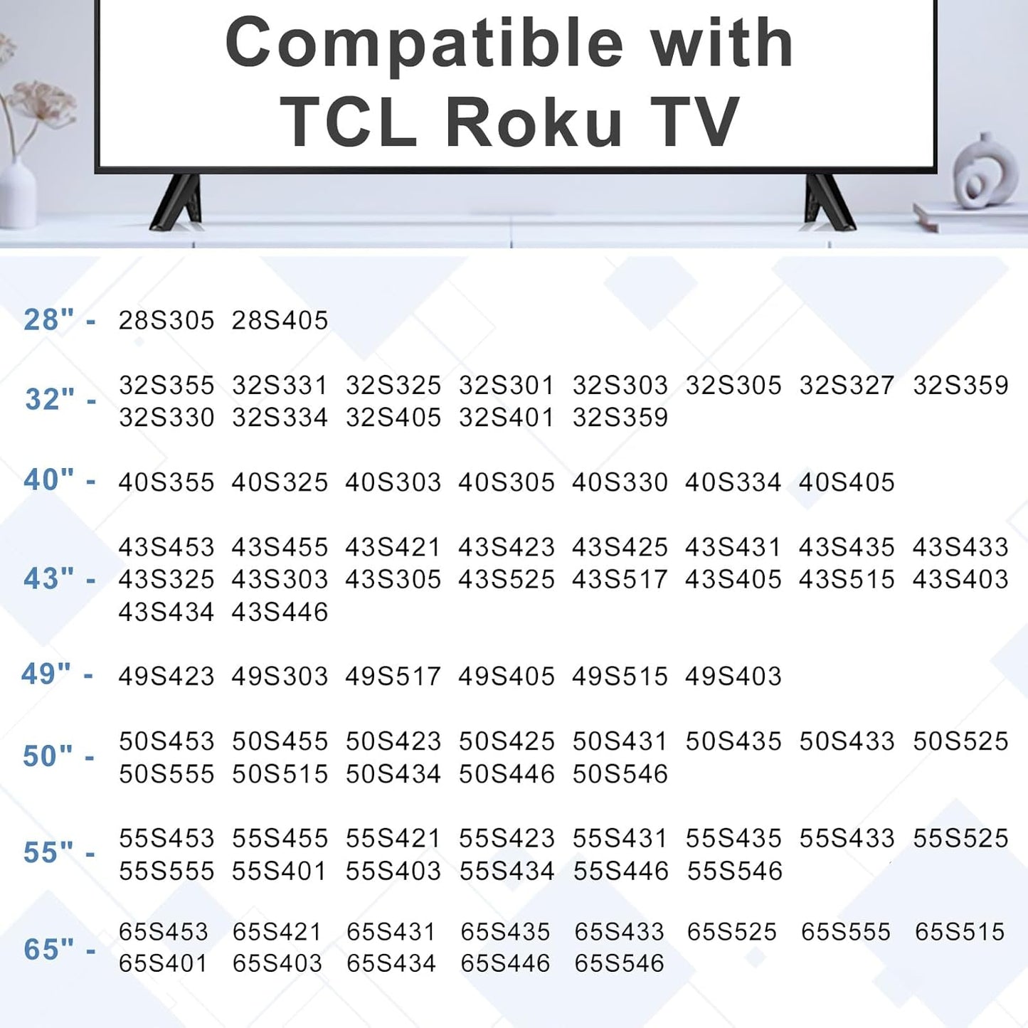 Yaotieci 28" 32" 40" 43" 49" 50" 55" 65 inch Set Upgraded Base Stand for TCL Roku TV Legs, TV Legs for TCL Roku TV