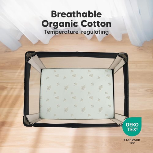 Elly Mini Crib Sheets - 2-Pack Fitted Organic Cotton Bedding | Soft & Breathable 38x26 Playard Covers