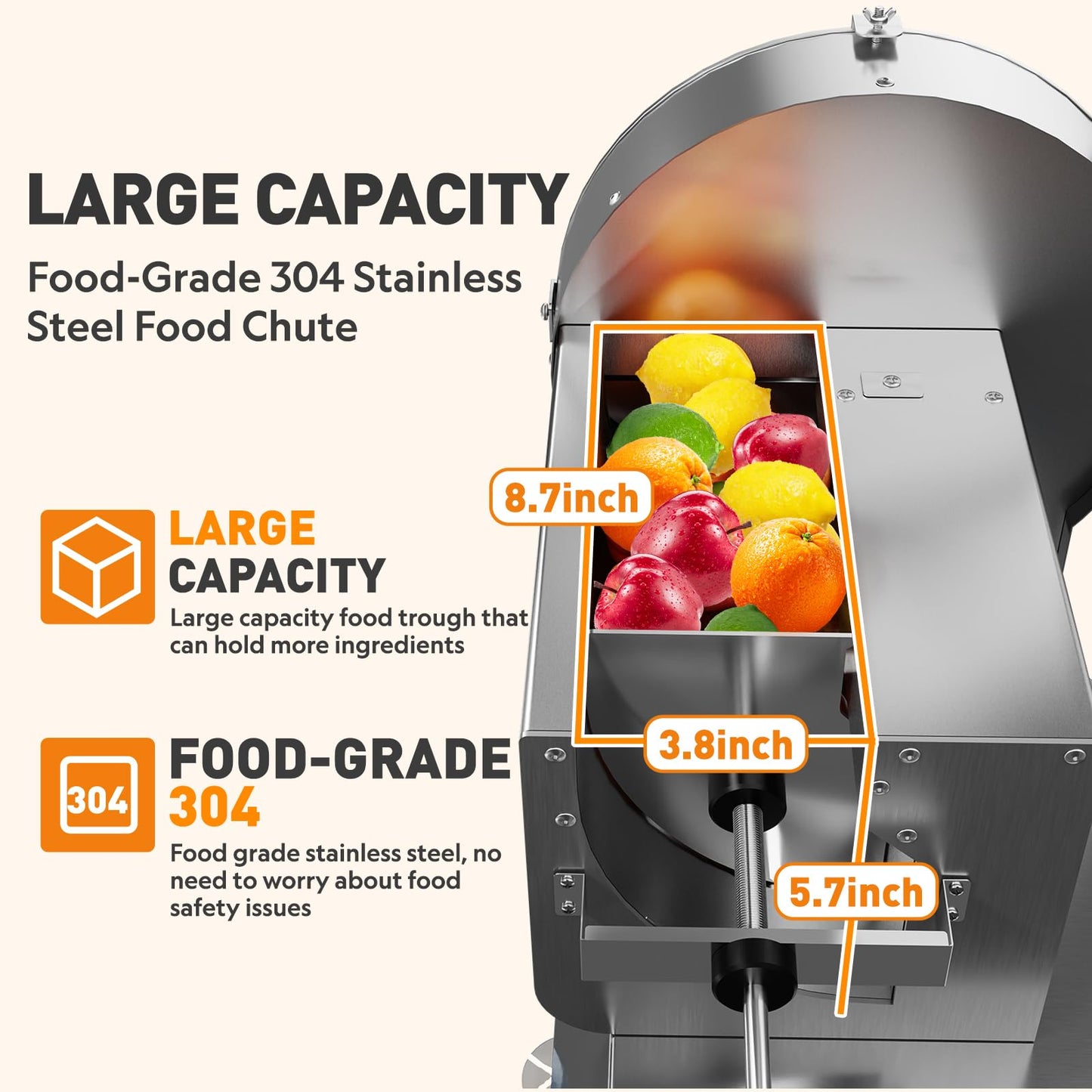 Upgraded Commercial Vegetable Slicer with Hands-Free Operation, Carry Handle & Cleaning Brush, 2-in-1 Electric & Manual Stainless Steel Fruit Cutter, Adjustable 0–13mm for Cabbage, Potatoes, Tomatoes