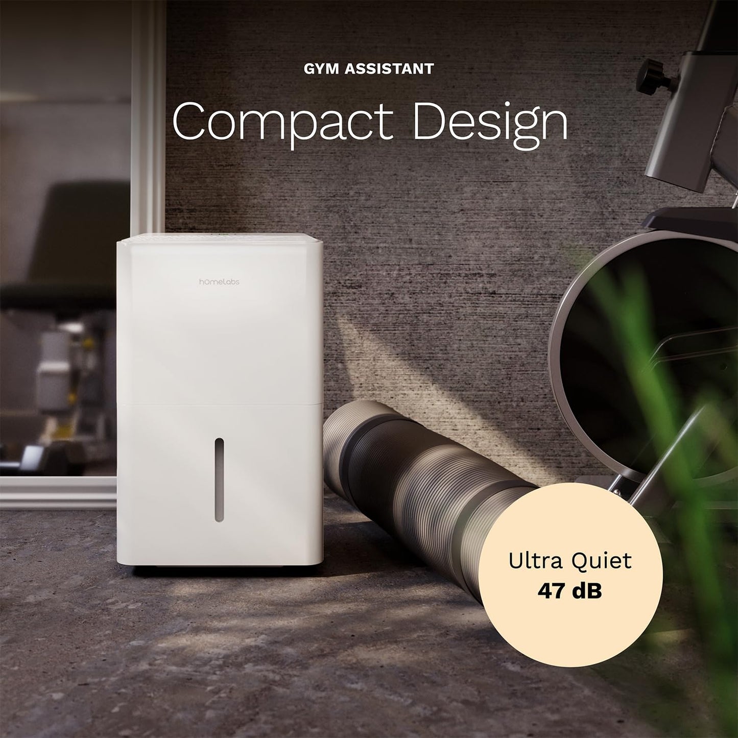 hOmeLabs Dehumidifier 3,500 Sq Ft Wi-Fi (25 Pint MAX 64 Pint at 95°F, 90% RH) for Advanced Humidity & Moisture Control, Quiet, Efficient, Auto Shut-off, Ideal for Home, Basement, Office