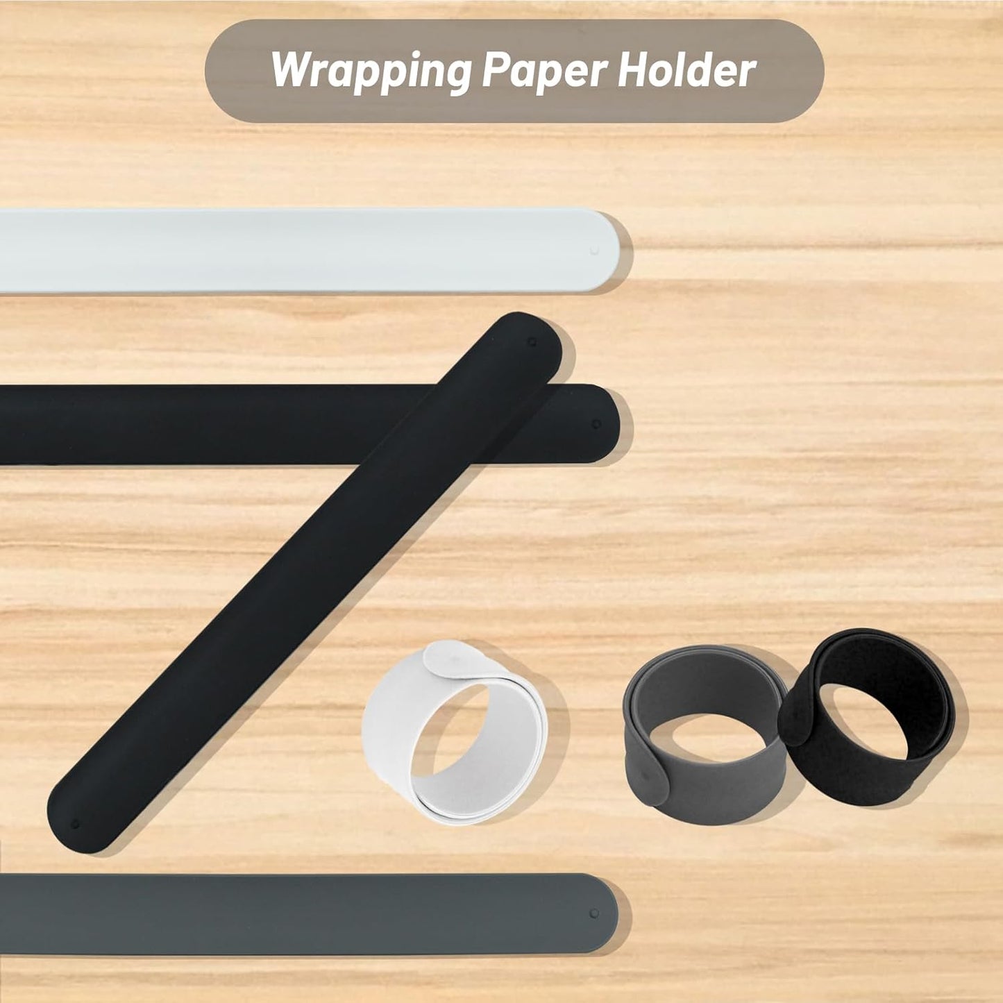 REDANHA Wrapping Paper Holder - 12 Silicone-Covered Metal Strips for Organized Gift Storage