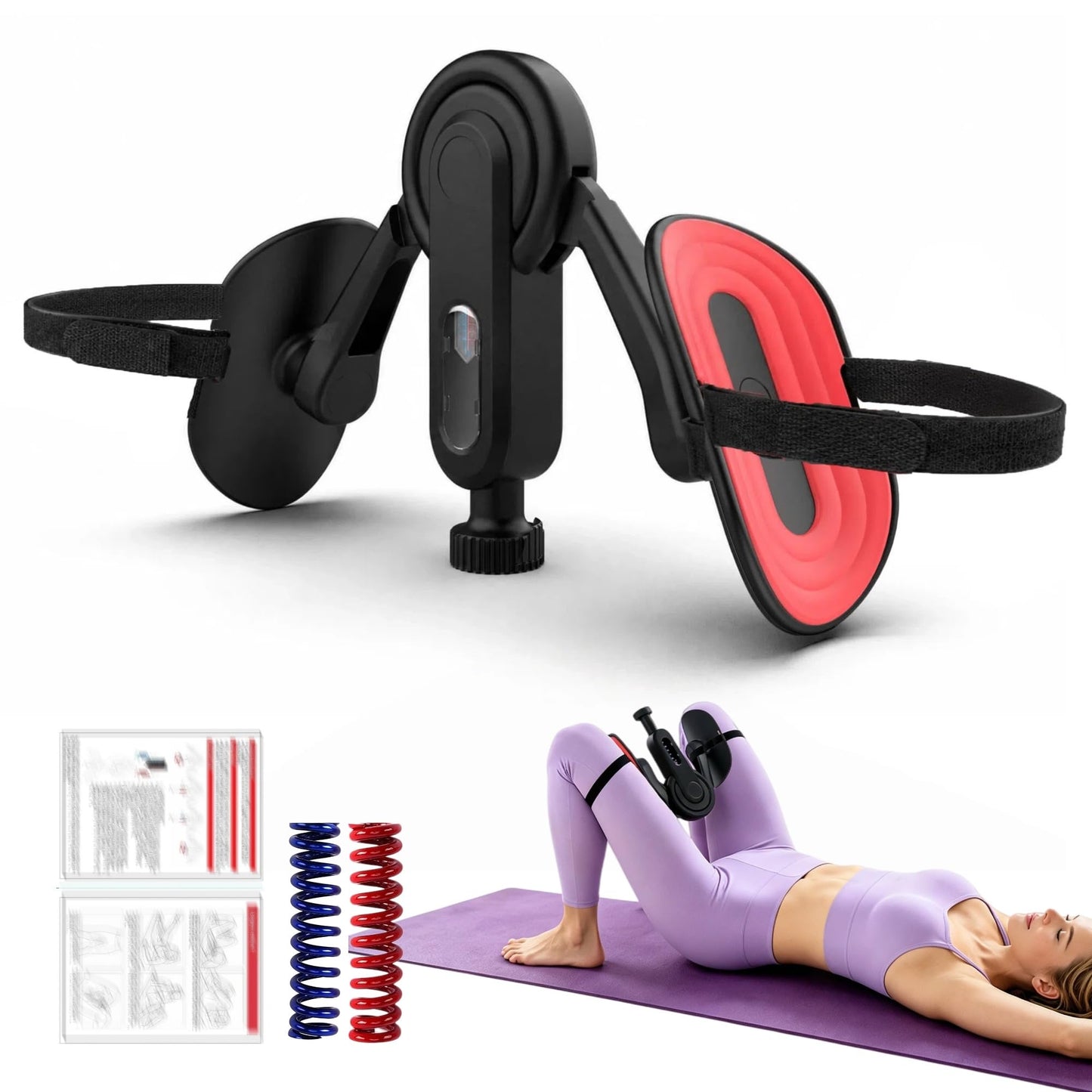 Inner Thigh Exerciser for Women with Non-Slip Straps, Thigh Trainer & Pelvic Floor Trainer, Thigh Master for Inner Thigh Workout, Kegel Exerciser Home Fitness Equipment