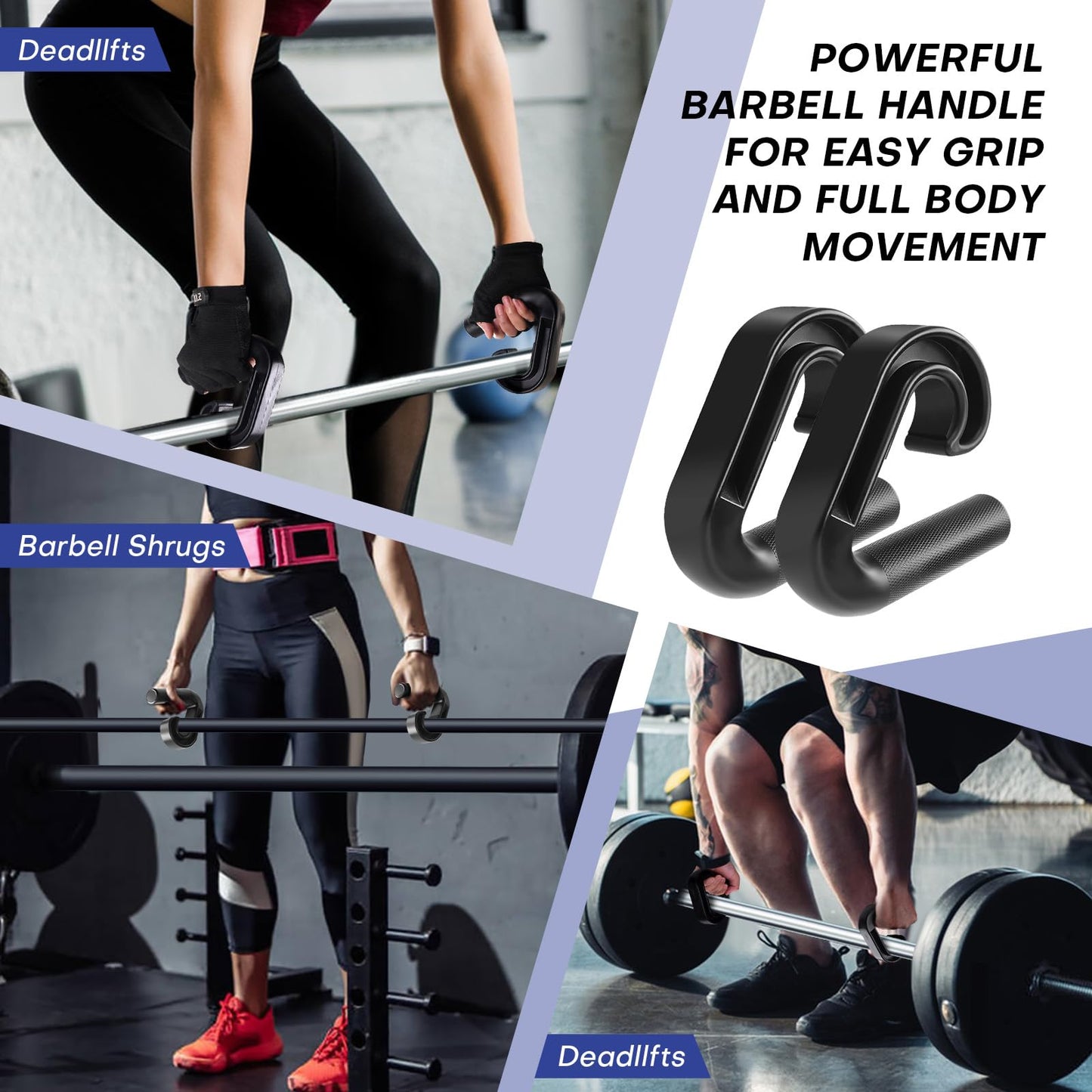 Rolitwils Neutral Grip Pull Up Handles - Heavy Duty Multi-Purpose Handles for Pull Ups & Deadlifts - Ergonomic Workout Handles & Exercise Machine Attachments with Premium Grips