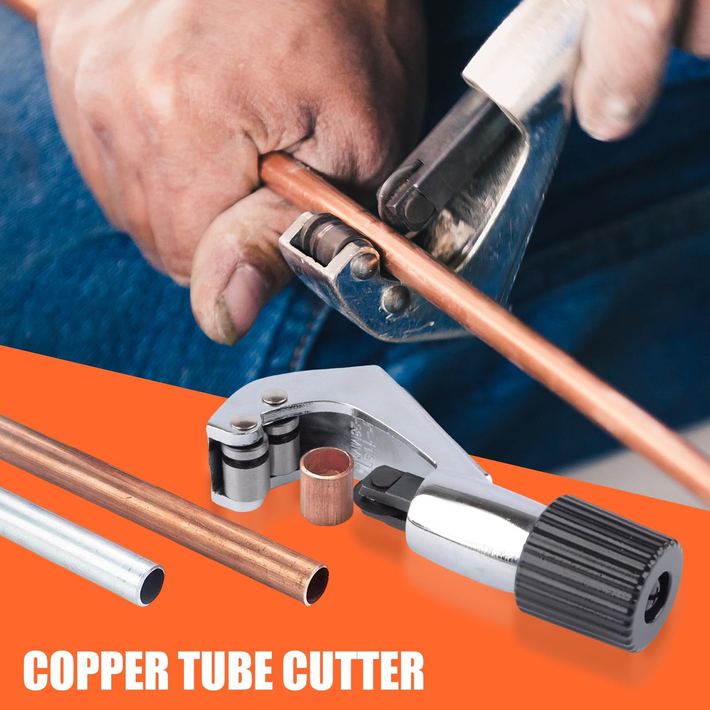 HZLZRZ Propress Tool for Copper Pipe, Hydraulic Tool Dies Jaw 1/2", 3/4", 1" with Pipe Cutter Suitable for Pressing Copper Pipe of Water Heating Crimper Tool