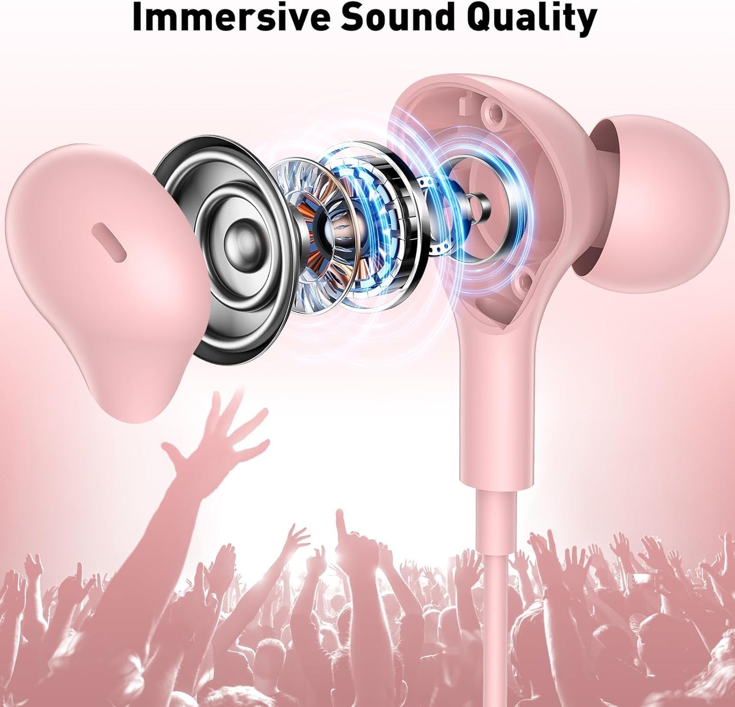 3.5mm APETOO Wired Earbuds in-Ear Headphones Jack for Laptop/PC, Noise Isolation Small Earphones Corded Plug-in Ear