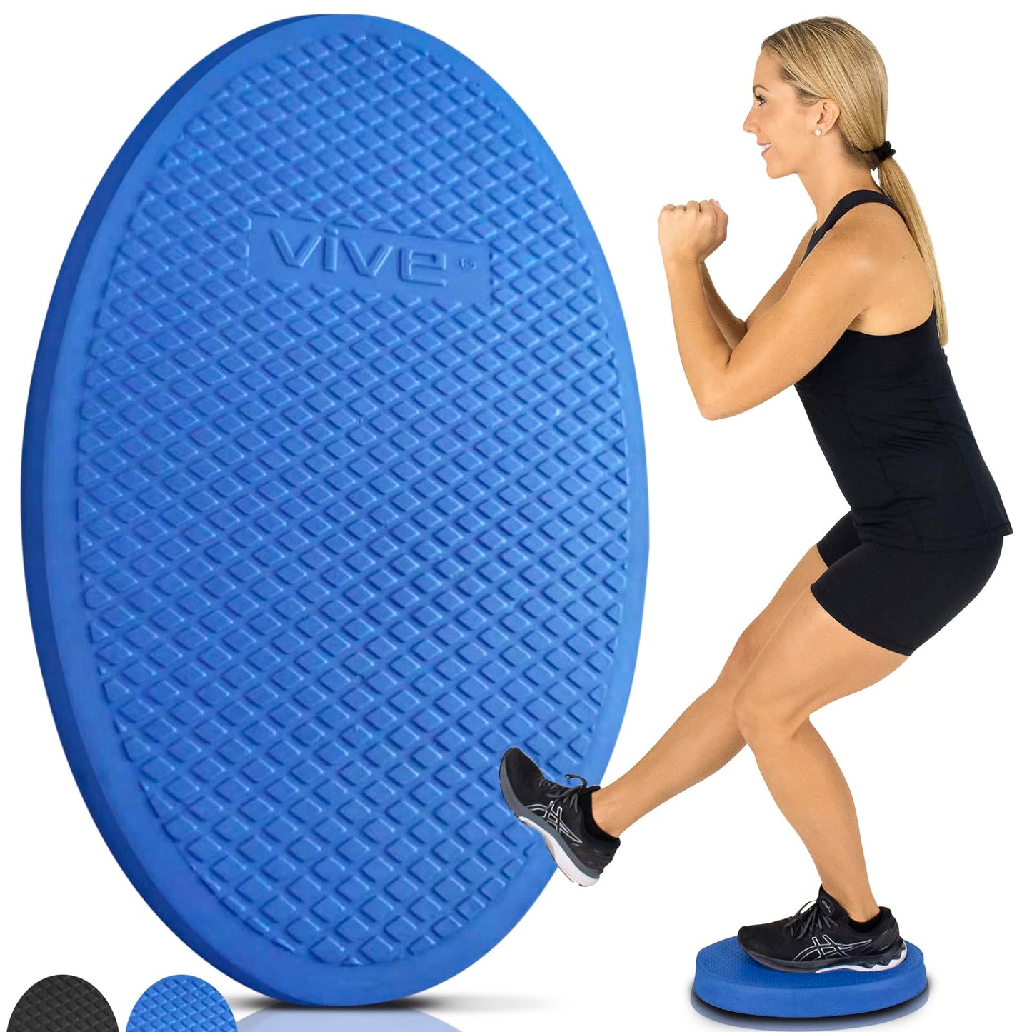 Vive Oval Balance Pad - Wobble Cushion for Physical Therapy and Rehabilitation Equipment - Soft Stability Trainer Foam for Workouts, Yoga, Core Strength and Pilates - Device for Women, Men and Kids