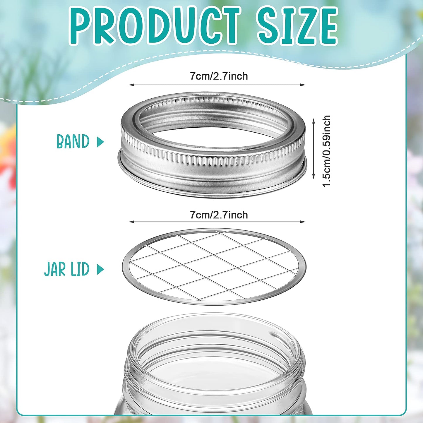 Patelai Mason Jar Frog Lid Insert Metal Flower Organizer Frog Lid Insert with Square Grids for Regular Mouth Mason Canning Jars(12 Pieces)