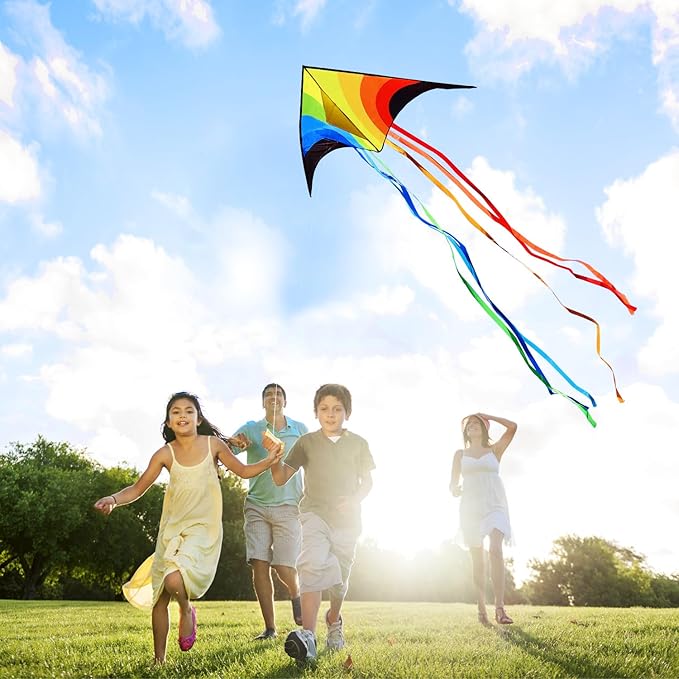Xida Kites for Kids Ages 4-8, Large Kite for Adults, Easy to Fly Beach Kites with Handle and String,Perfect for Beginners,Beach,and Outdoor Flying Fun