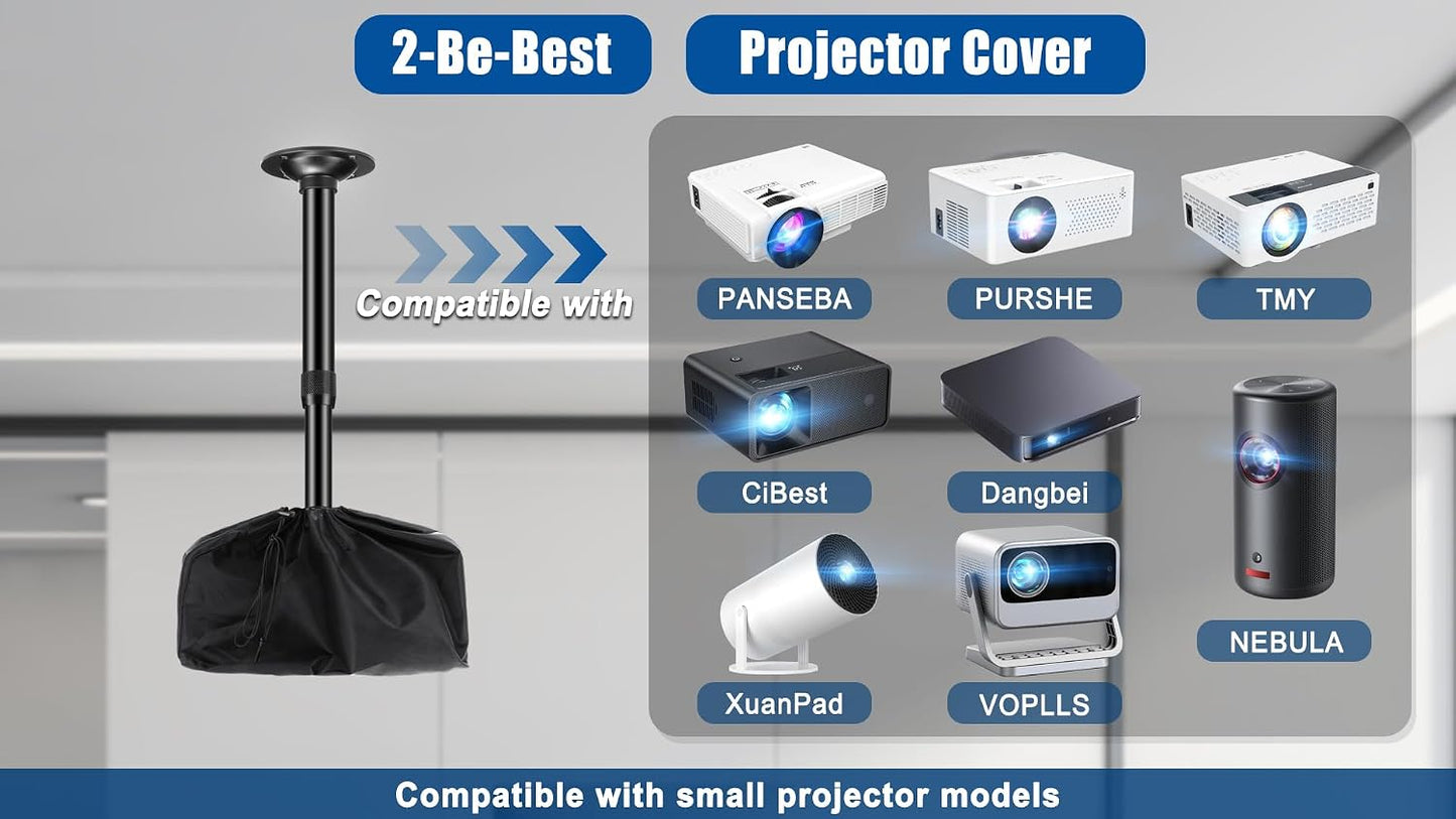 2-Be-Best 9.4" 7.6" 7" Projector Dust Cover, Small Projector Cover Dust-Proof Waterproof Protector for Projectors on