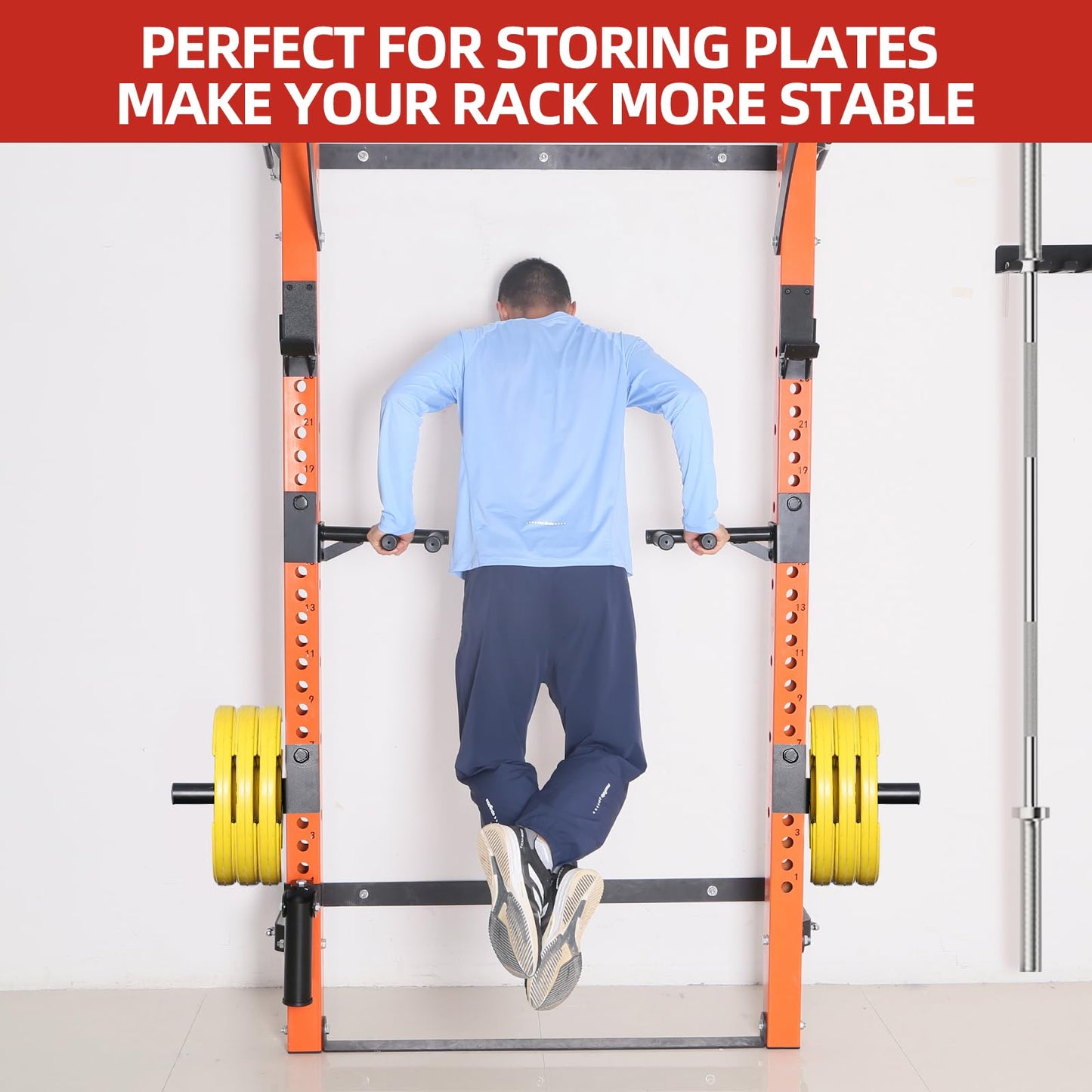 GymPala Olympic Weight Plate Holder - Fit 3x3-Inch Power/Squat Racks with 1" Hole