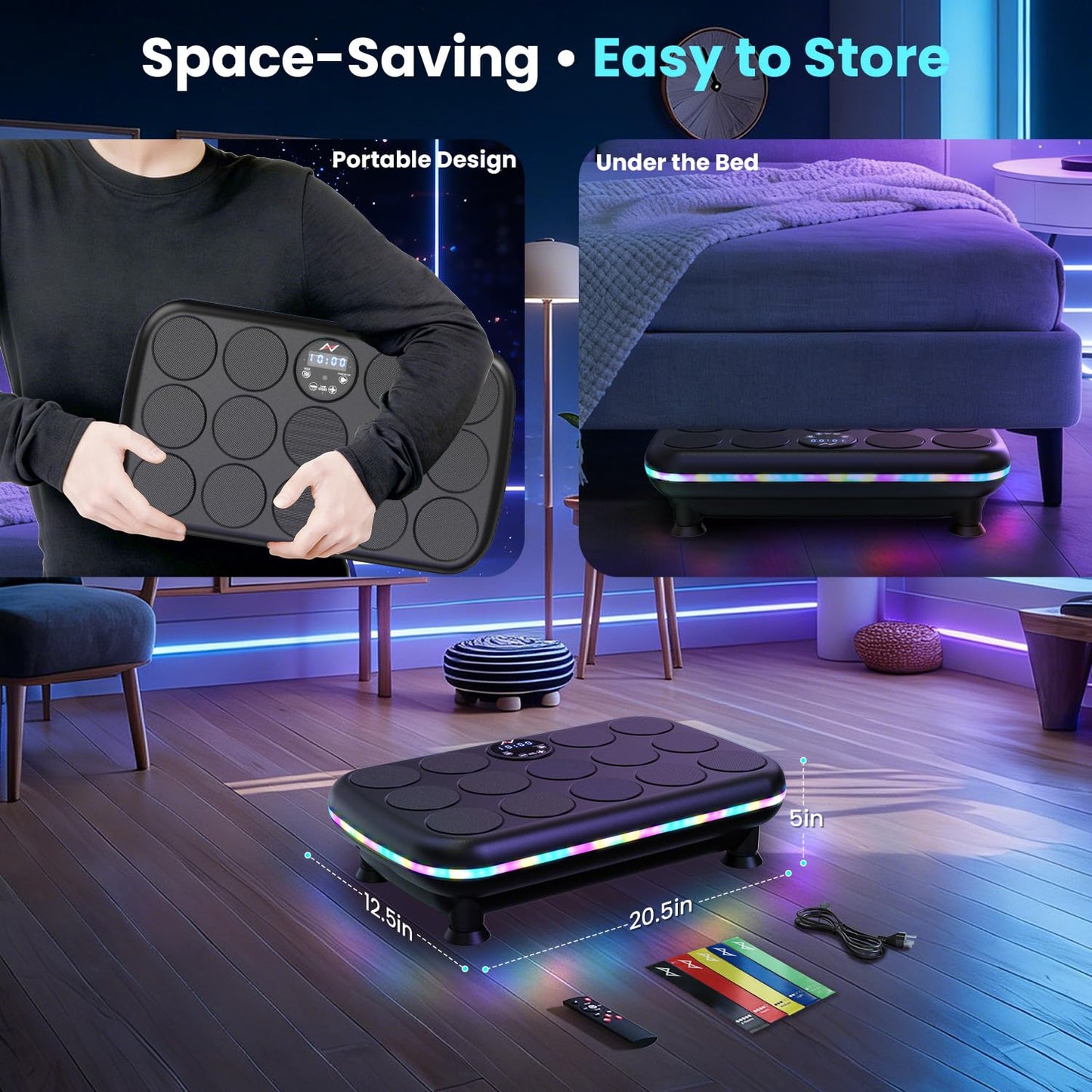 AXV Vibration Plate Fitness Platform Exercise Machine Vibrating Shaking Full Body Shaker Workout Vibrate Stand Shake Board Sport for Weight Loss Fat Burner for Gym Home Office