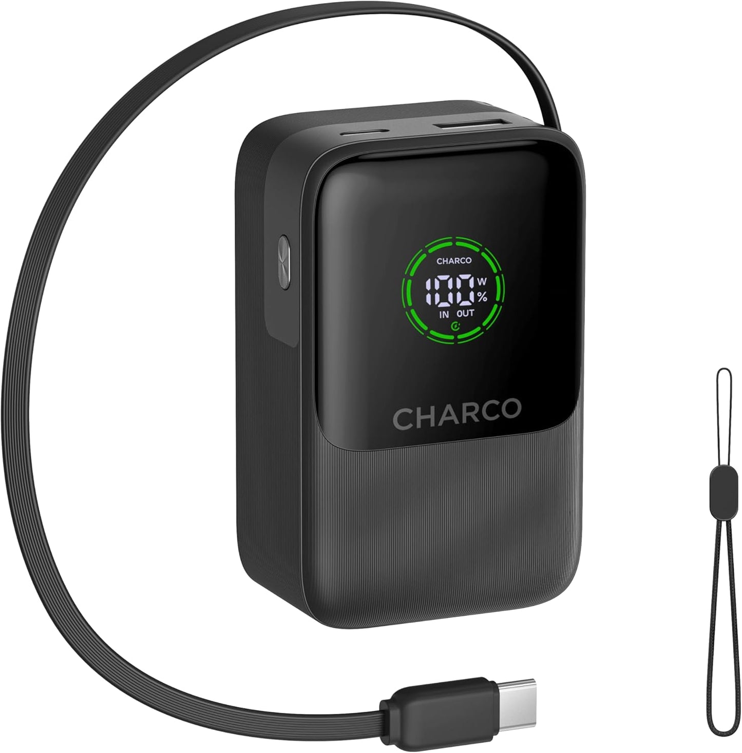 CHARCO 45W, 10000mAh Pack 17/16 Portable Charger Power Bank Fast Charging Battery Charger Portable with Retractable USB