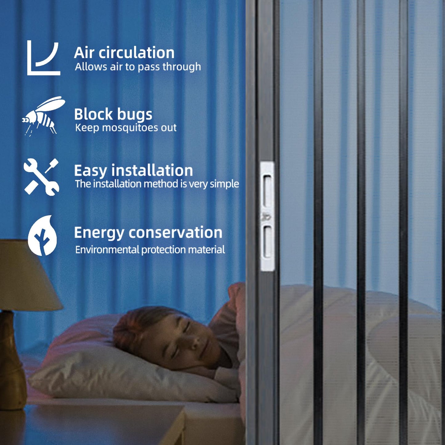 Vintarova Heavy-Duty Retractable Screen Door，Folding Door with Aluminum Frame and Durable Mesh, Keeps Bugs Out, Customize Size for Any Opening (Grey