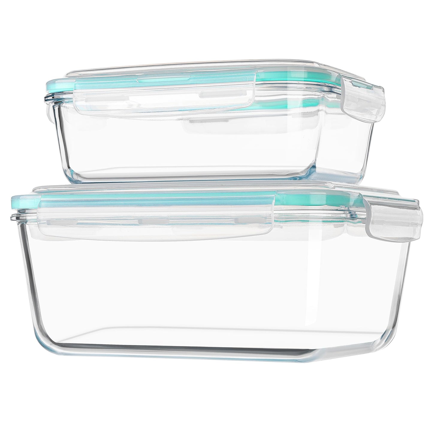 Vtopmart 122oz+50oz Large Glass Food Storage Containers with Airtight Lids, Big Glass Containers for Roasting Chicken, Baking Casseroles, Food Storage, Meal Prep, Fruits, Thanksgiving Meals, BPA-Free