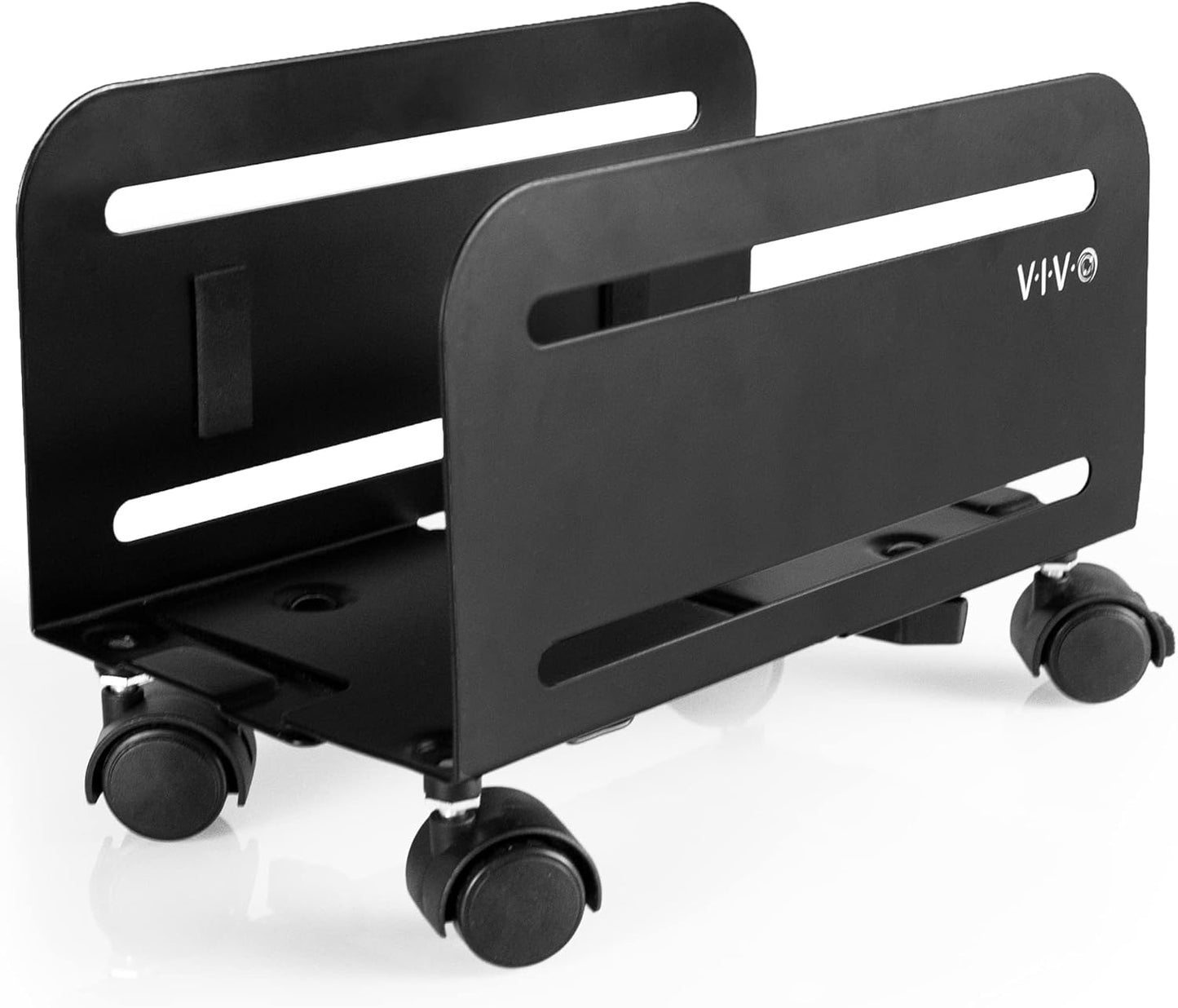 VIVO CART-PC01 Computer Mid-Tower Case, CPU Steel Rolling Stand, Adjustable Mobile Cart Holder with Locking Caster