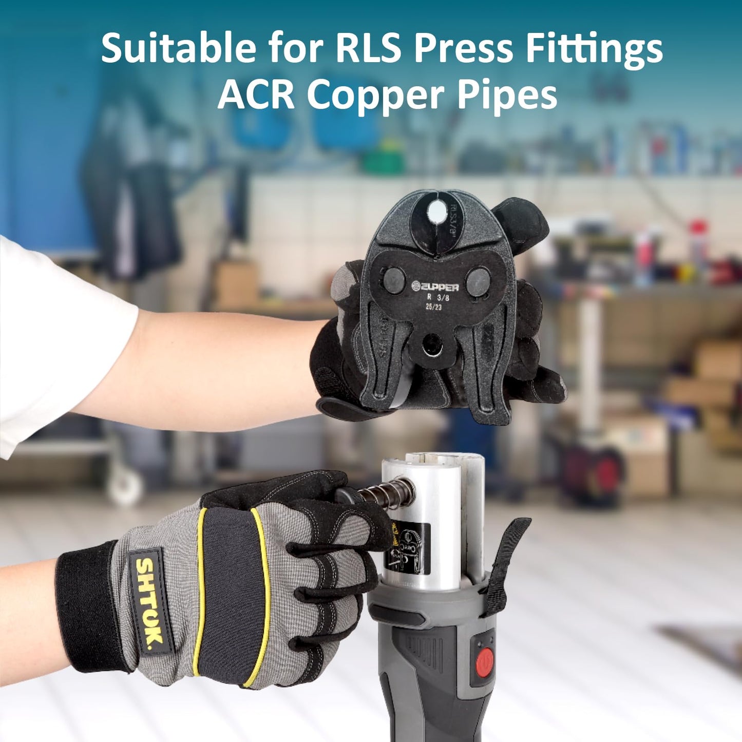 ZUPPER 7PCS Compact Press Jaws Kit 1/4" to 1 1/8" for RLS ACR Copper Pipes Compatible with Compact Press Tool (24 kN/5,400 lbs) Suitable for HVAC/R, Refrigeration Pressing Tools