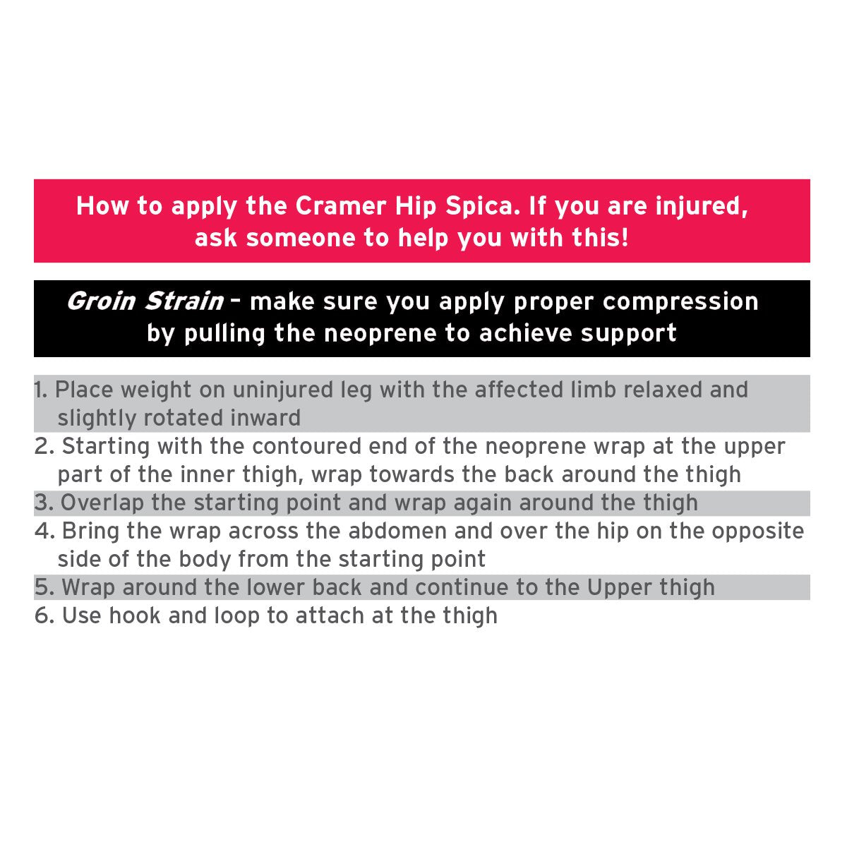 Cramer Groin Hip Spica Support For Groin Strain, Groin Sprain, Hip Replacement, Sporting & Hip Flexor Injuries, Sciatica Nerve Ache Relief, Adjustable Neoprene Compression Wrap, Injury Recovery, Black