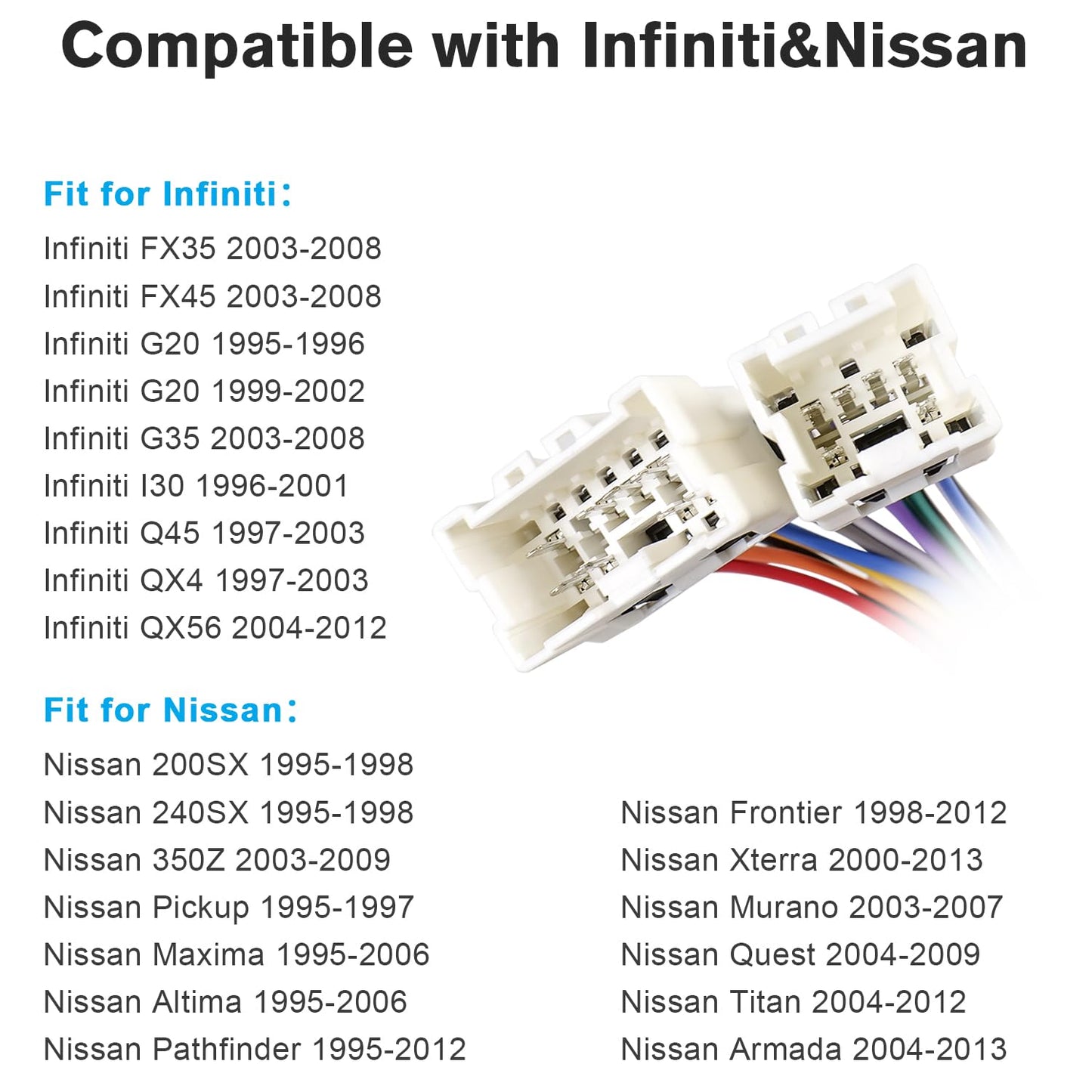 Xterra,10&6Pin FX35 FX45 G35 Q45 QX56 Radio Wiring Harness Kit Compatible with Nissan Altima Armada Frontier Maxima