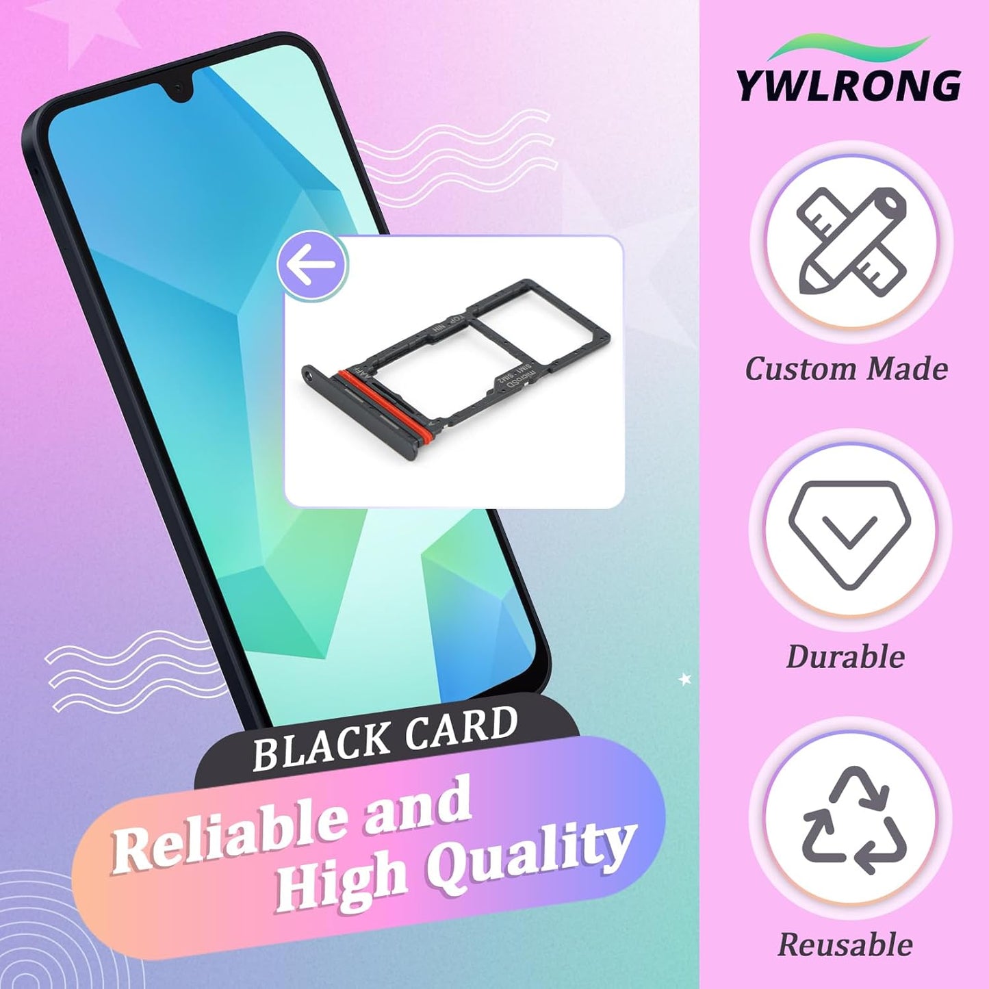 2PCS A16 5G A16 5G SM-A166U SIM Card Tray for Samsung Galaxy SIM Card Slot Holder Replacement for Samsung with Open