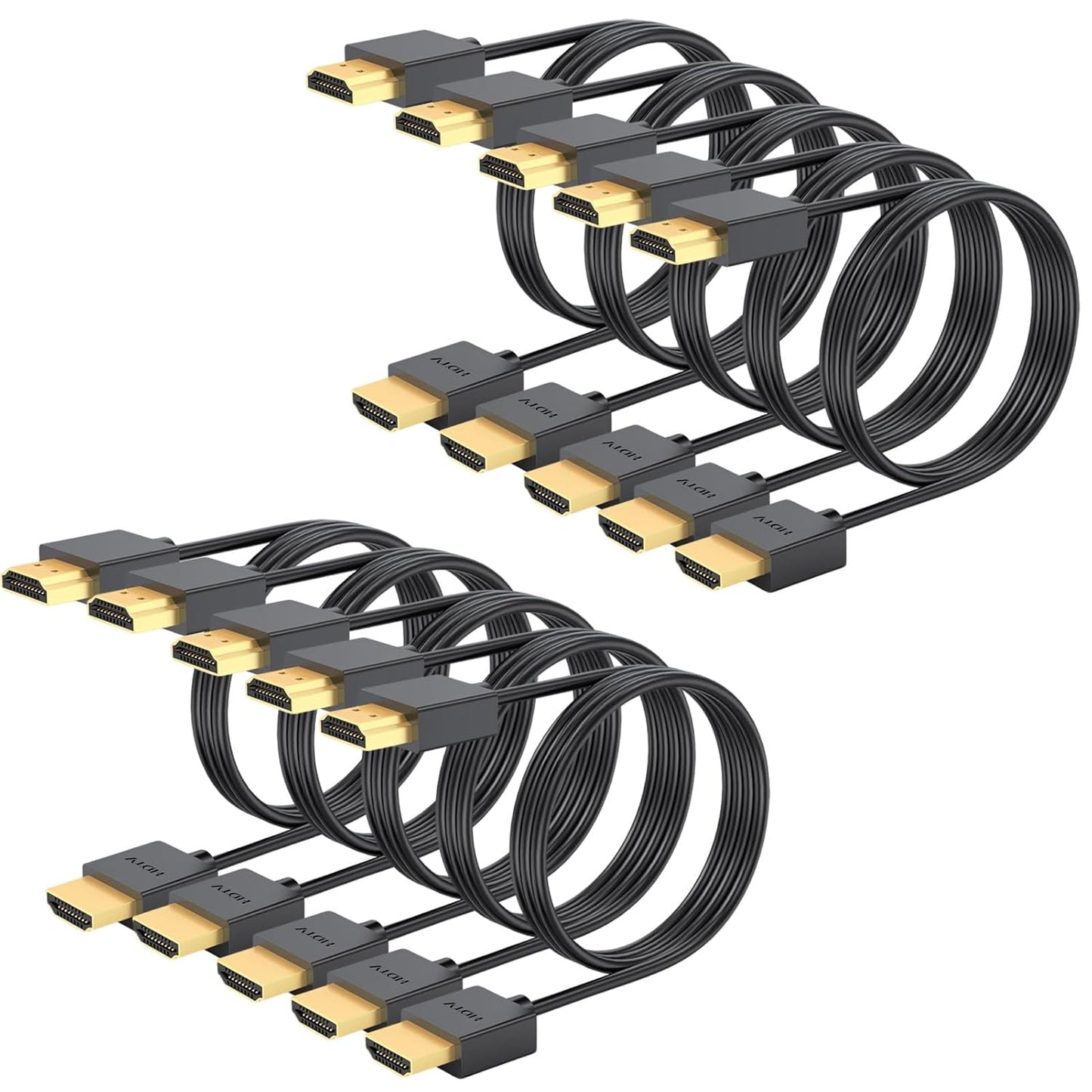3 10-Pack 4K 3FT 2.0 4K@60Hz/2K@144Hz/ 1080P,HDCP 2.2, PS5, PS4, FT HDMI Cable Black, HDMI Cord High Speed Shielded
