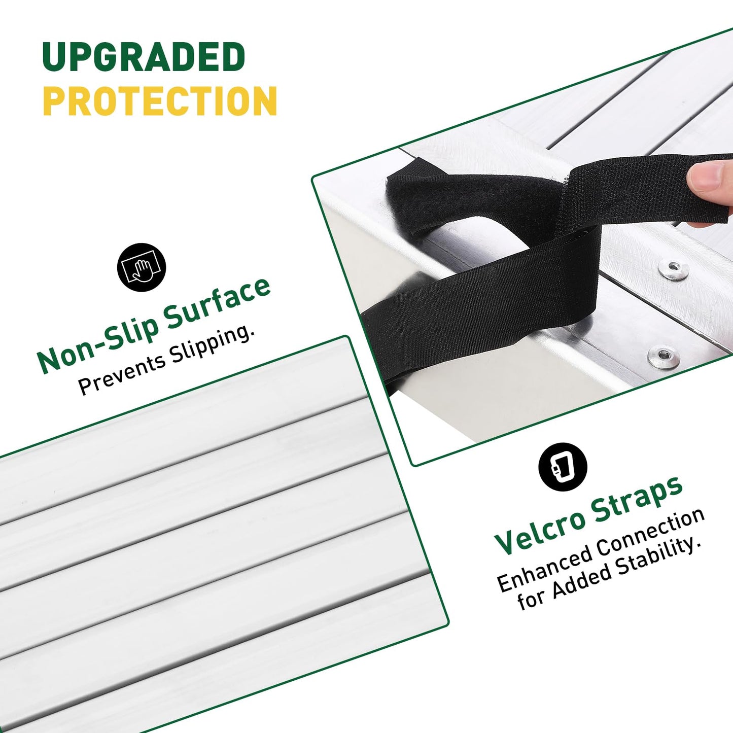 Aluminum Telescoping Plank, 6-9Ft Aluminum Work Platform, 440Lbs Capacity, 12.5 Inch Width, Scaffold Plank w/Skid-Proof Surface