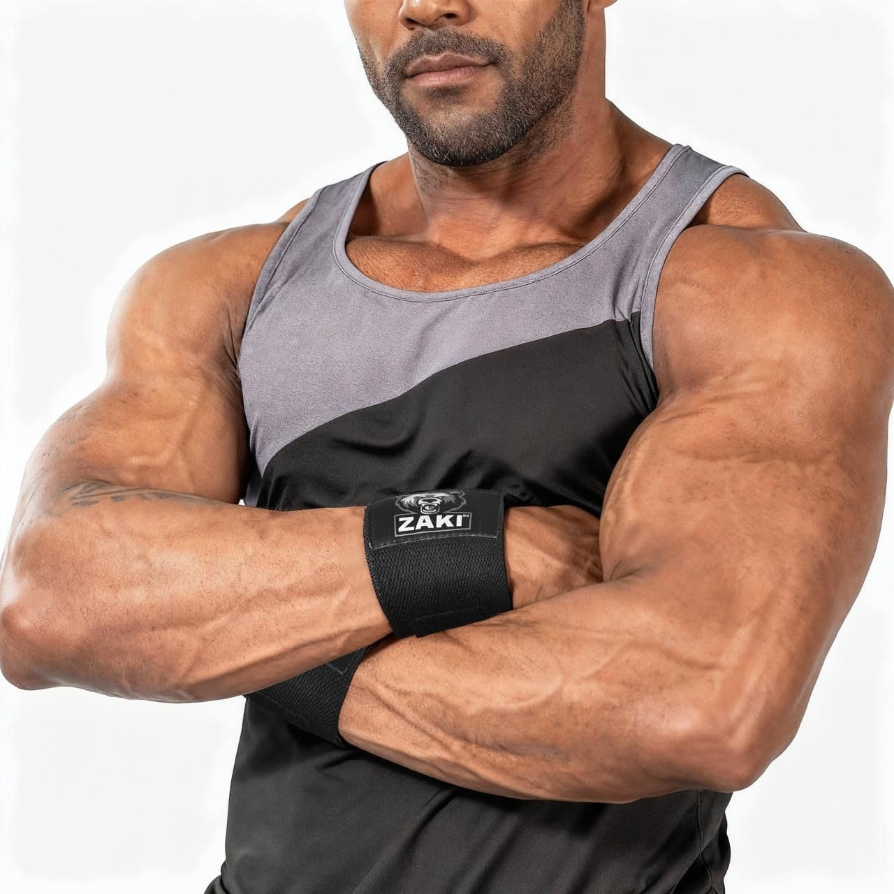 ZAKI 69 18 Inch Weightlifting Wrist Wraps with Thumb Loop, Adjustable Wrist Support Straps for Gym, Powerlifting, Bench Press, Strength Training, Black Pair