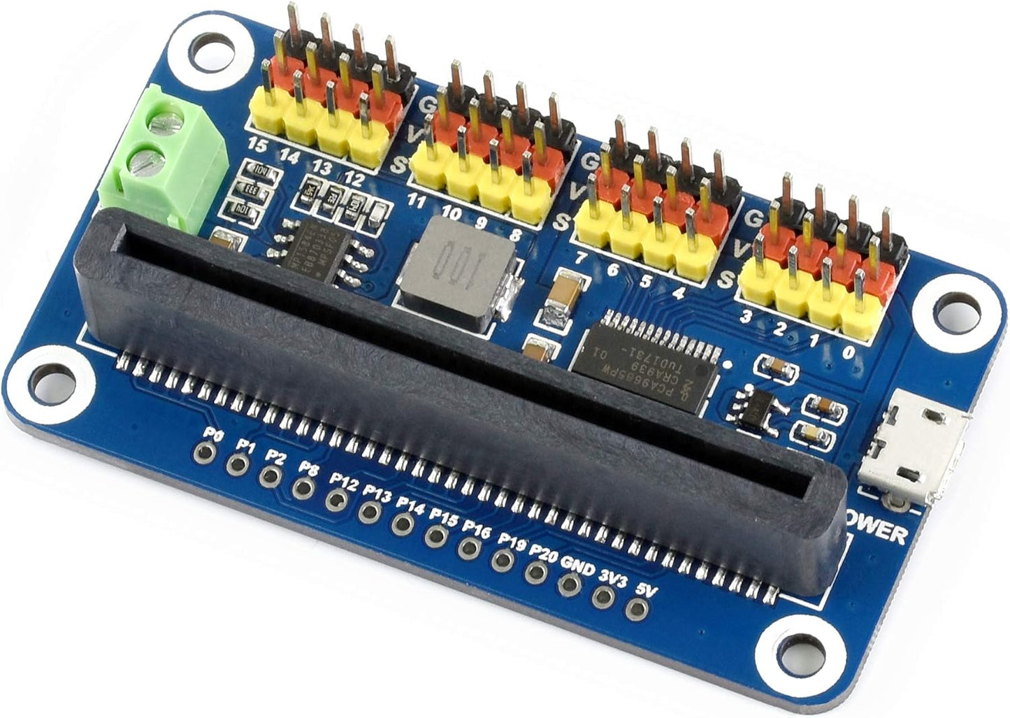 waveshare 16 12 I2C Servo Driver for Micro/-bit Channel PWM Outputs Bit Resolution Interface