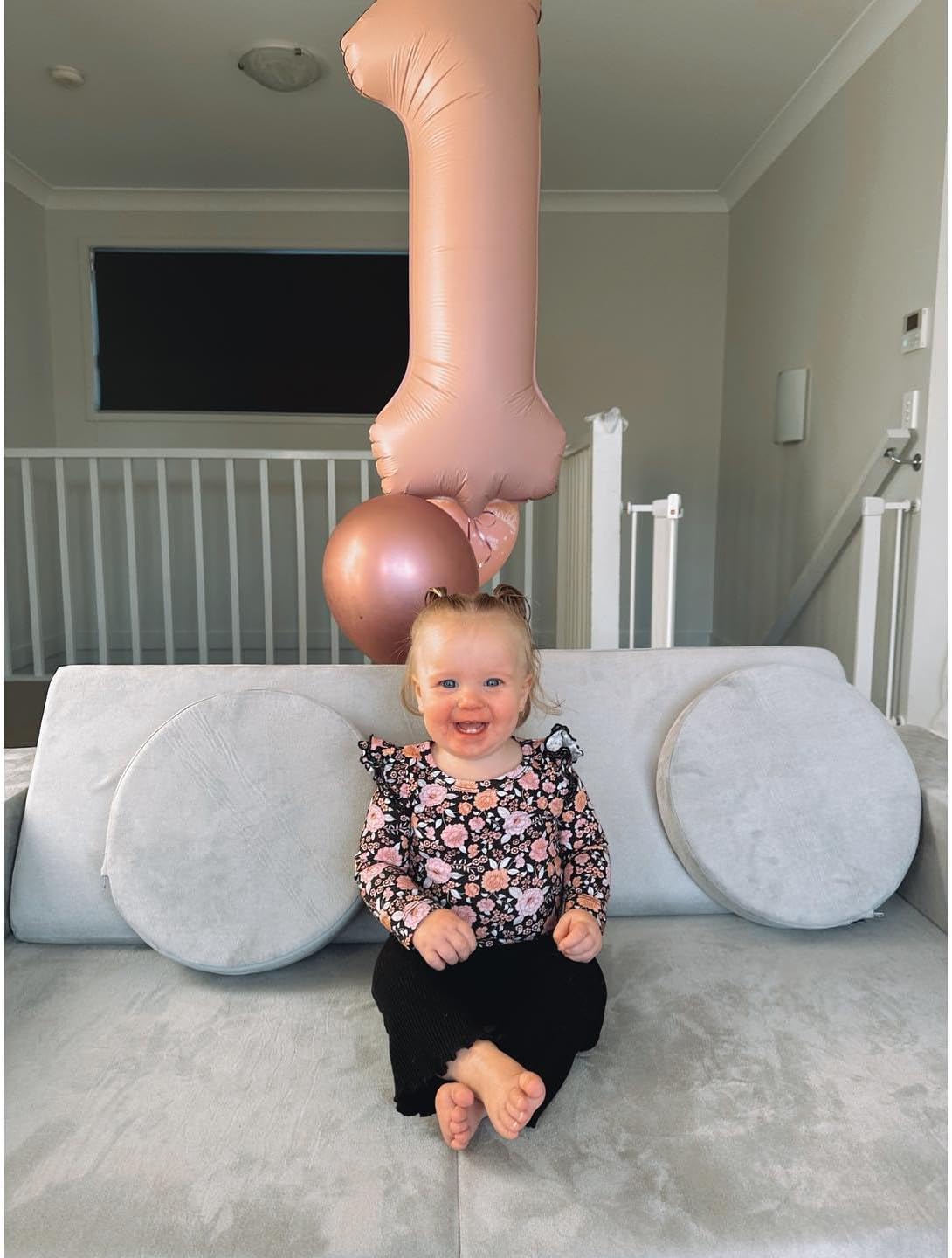 Skiennix 40-Inch Light Brown Number 1 Balloon - Perfect First Birthday Decoration for Kids