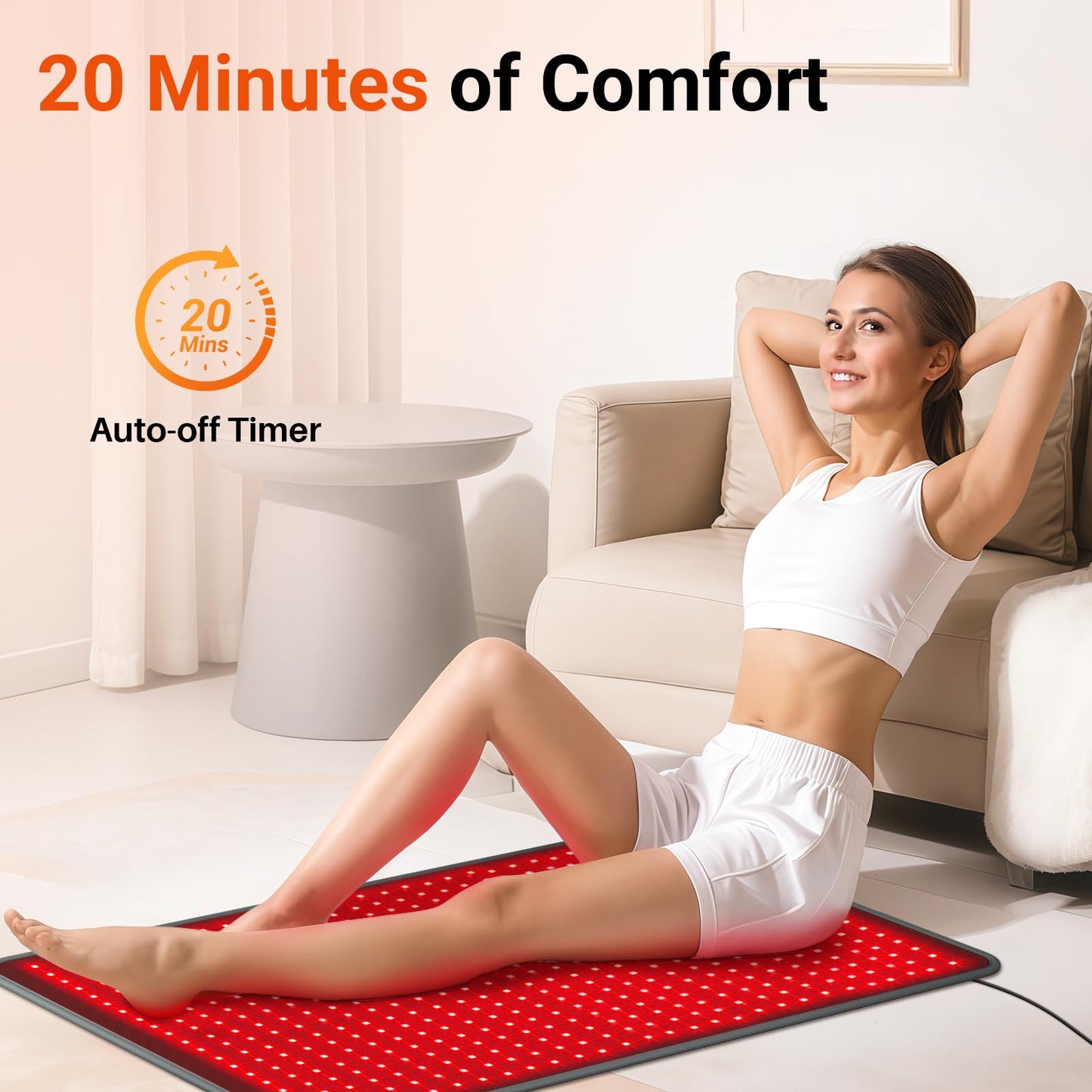 Comfytemp Red Light Therapy Pad for Body, FSA Eligible HSA Wearable Near Infrared Light Wrap, 660nm & 850nm Light Pad for Back Joint Muscle, Gifts for Mom Women Men, 41.5’’ x 26’’