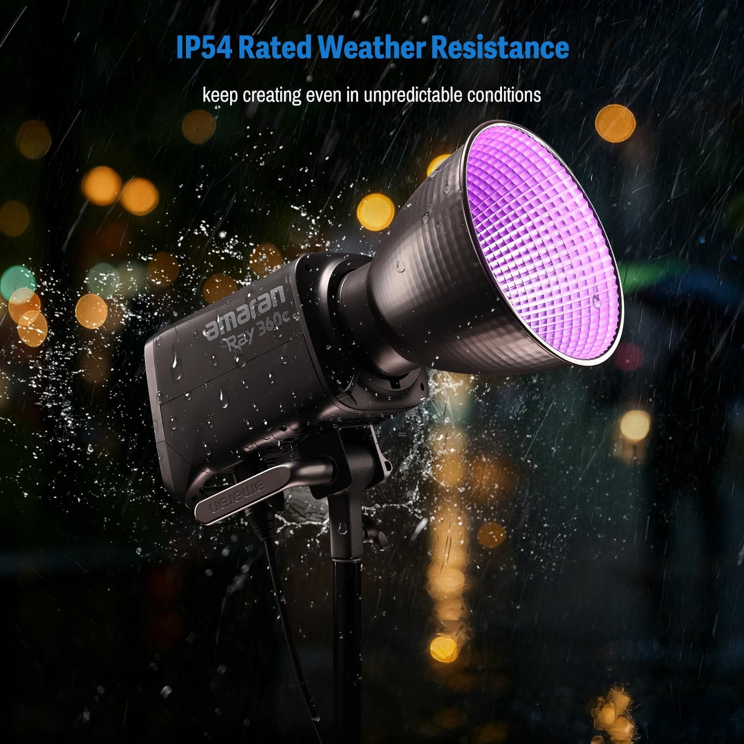 amaran Ray 360c 360W RGB LED Video Light APP/DMX Control 12 Effects,COB Continuous Output Lighting, Bowens Mount Portable Light for Photography, Studio,Video Recording (Ray 360c)