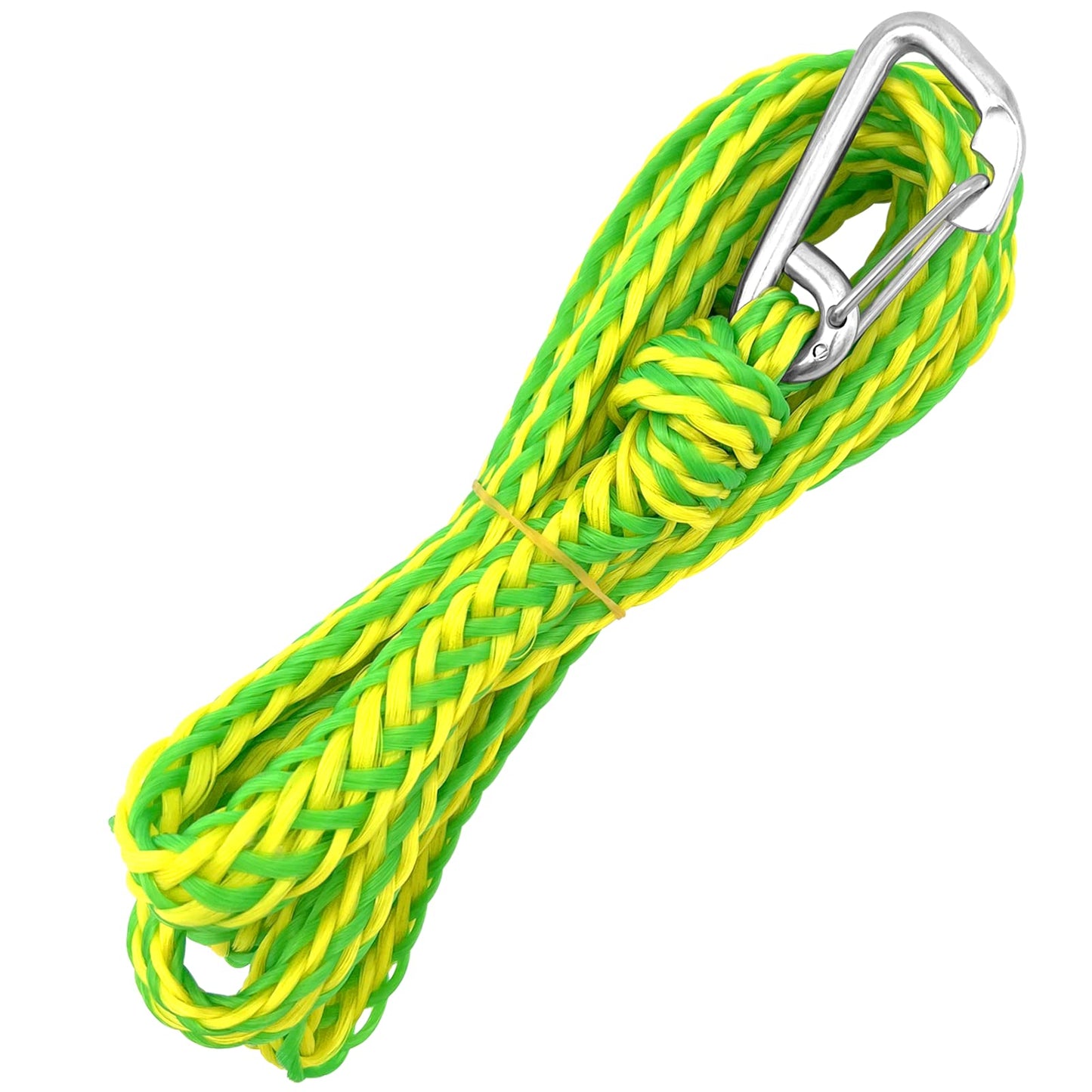 ISURE MARINE Kayak Tow Rope with Clip Dock Lines Heavy Duty Braided Line Ideal for Jet ski,watercraft Boat, Kayaking, Marine Sets of Two Ropes 1/2 Inch Diameter x 7ft Lengths Green