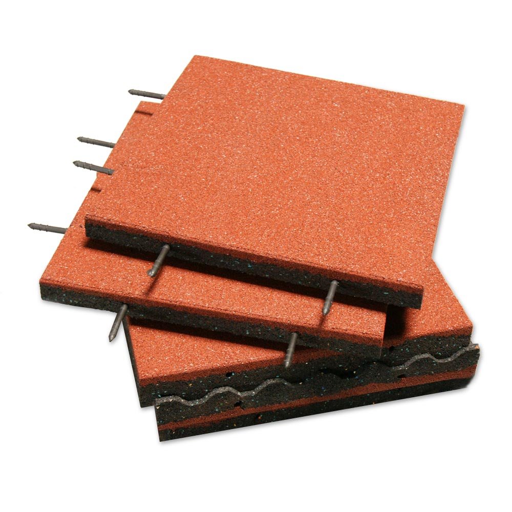 Rubber-Cal Eco-Safety Interlocking Playground Tiles - 2.50 x 19.5 x 19.5 inch - 10 Pack - 28 Square Feet Coverage - Black