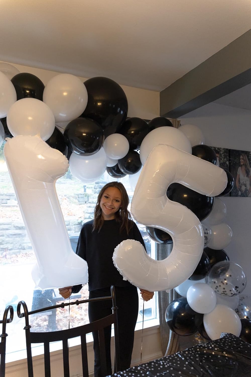 Skiennix 40-Inch White Number 6 Balloon - Translucent Birthday Decoration for 6th Celebrations