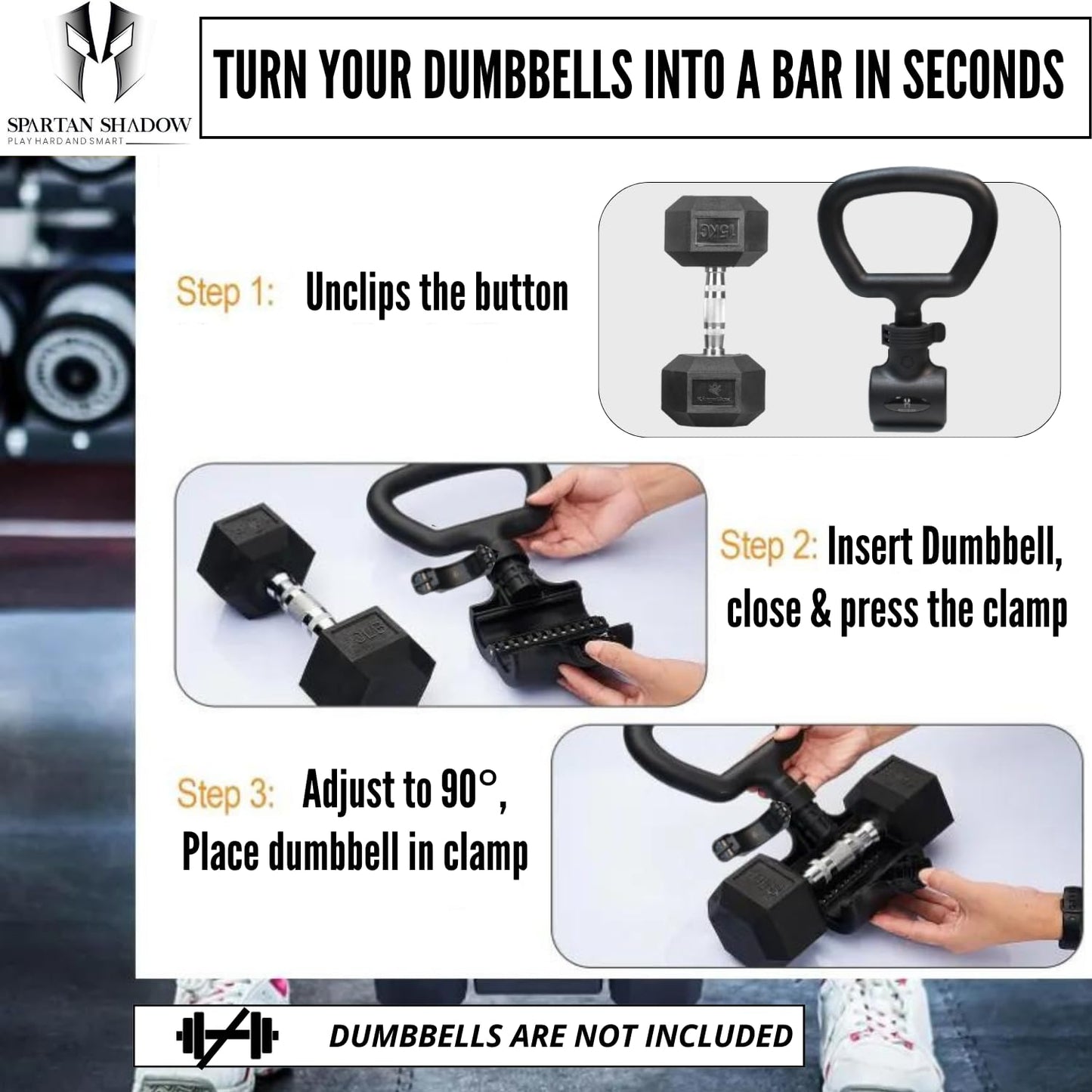 Dumbbell Barbell Converter Bar Set.Dumbbell Kettlebell Converter. Dumbbell Converter to Barbell. Kettle grip for dumbbells.Maxbarbell adapter connector bar.Attachment for dumbbells.Dumbell Bar Fitness