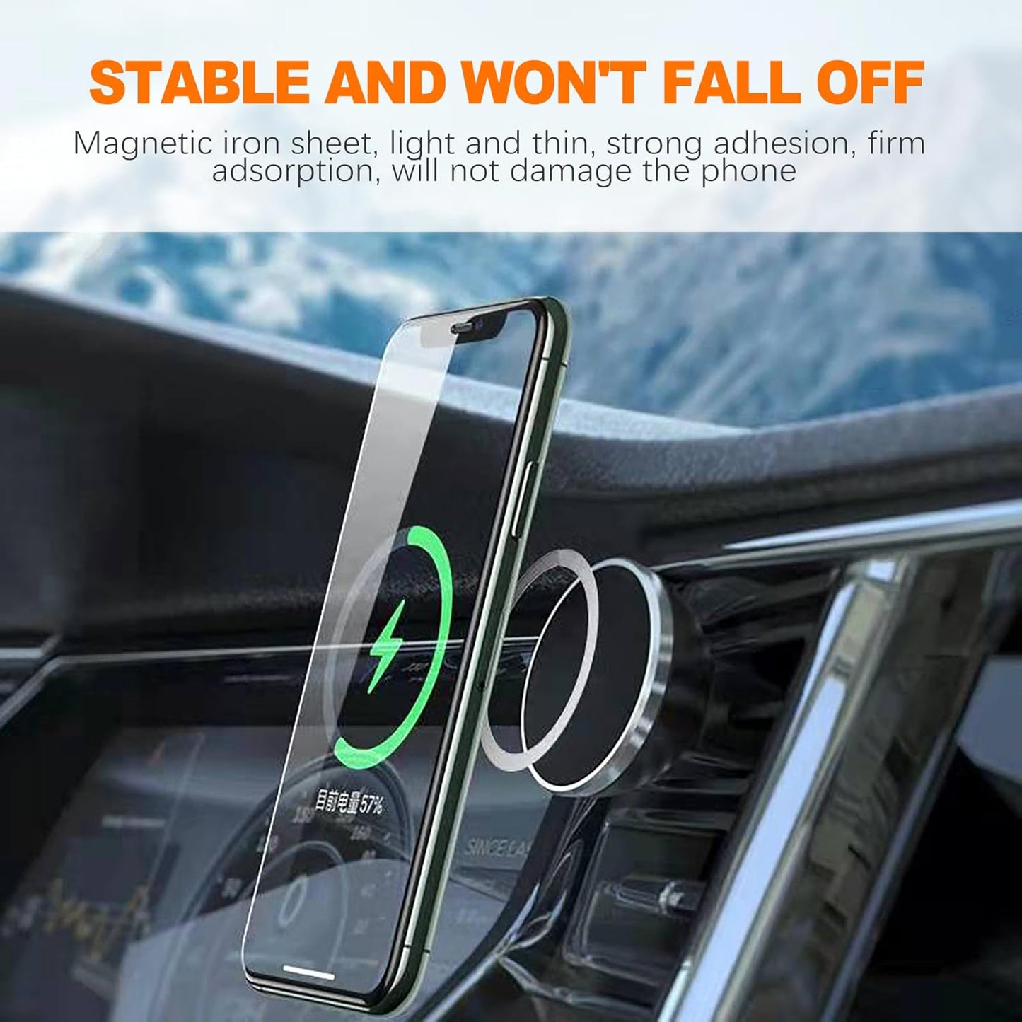 CoguZed 8 Pcs Universal Ring Magnet Sticker, Ultra-Thin Magnetic Adapter for Wireless Charger, Compatible with MagSafe