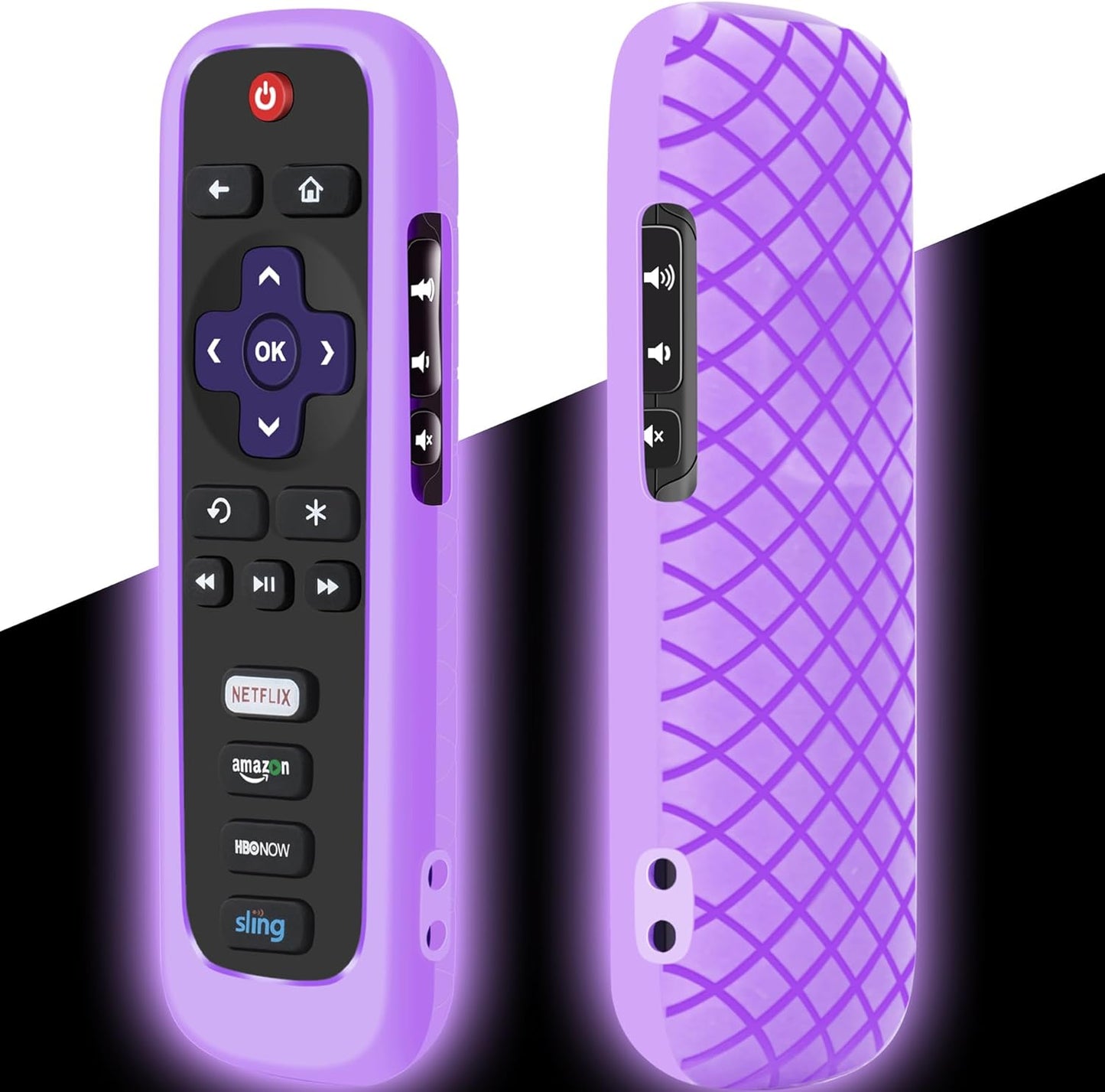 Lambcare Remote Case for Roku, Battery Cover for TCL Roku Smart TV Steaming Stick Remote, Silicone Protective