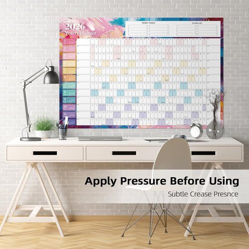 EYROZILL Large 2026-2027 Wall Calendar - 48"x32" Folded Design for School, Office & Family Use