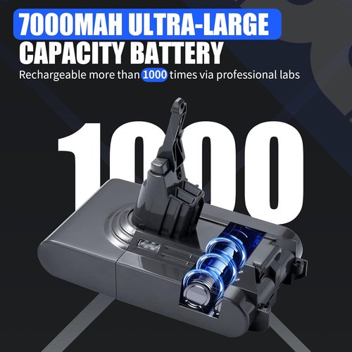 Dyson V8 Battery Replacement - 7000mAh Li-ion Power for SV10 V8 Animal/Absolute/Fluffy/Motorhead