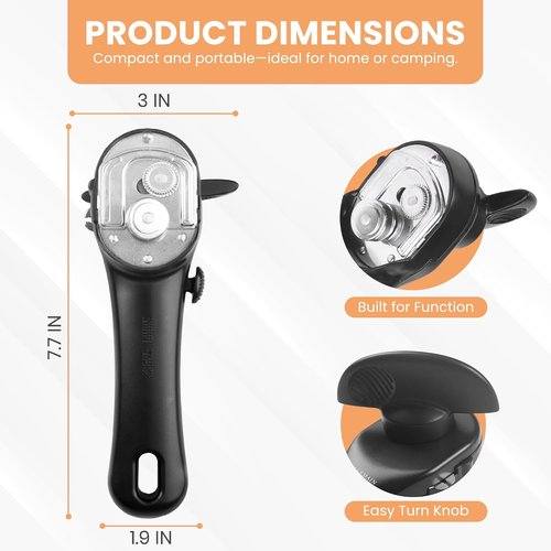 Bellemain Stainless Steel Can Opener - Ergonomic Manual Design for Smooth Edge Cutting | Perfect for Home Chefs
