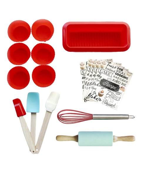Handstand Kitchen 17-piece Junior Baking Set with Recipes for Kids
