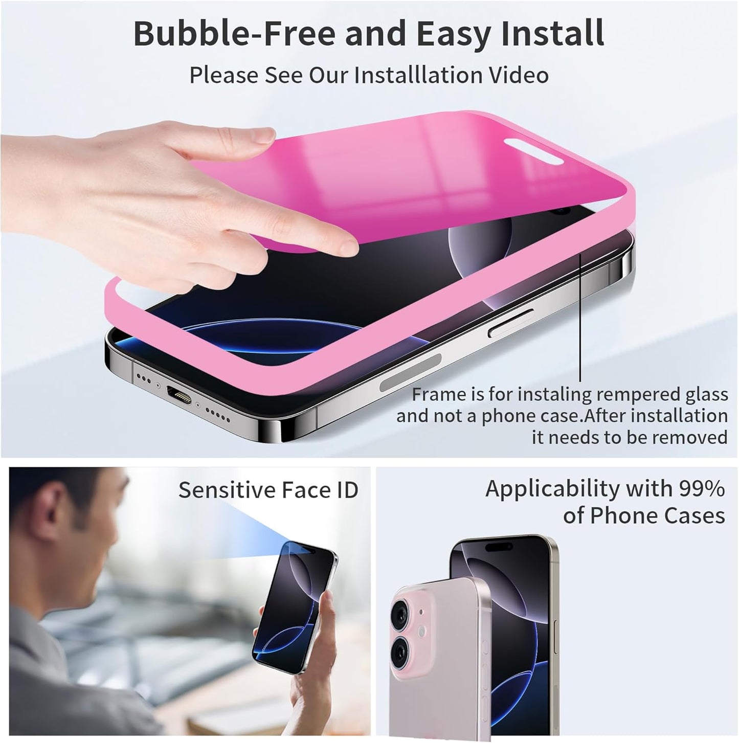 16 6.7 inch 16Plus 28 2 Juvraixo for iPhone Plus Privacy Screen Protector Gradient Colorful Tempered Glass Anti-Spy