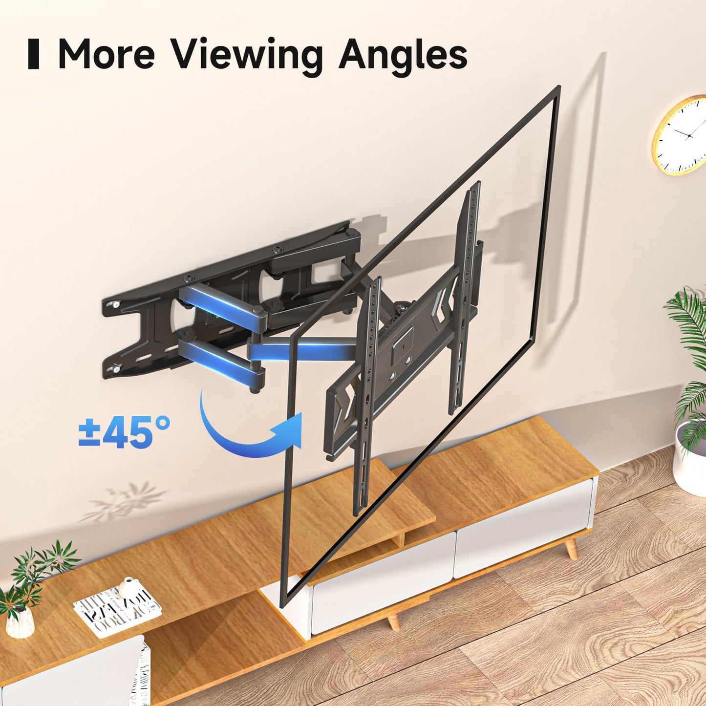 suptek 32-60 Inch 16" 400x400mm, 99lbs, MA001 Full Motion TV Wall Mount for TVs, Swivel & Tilt Adjustable Bracket, Dual