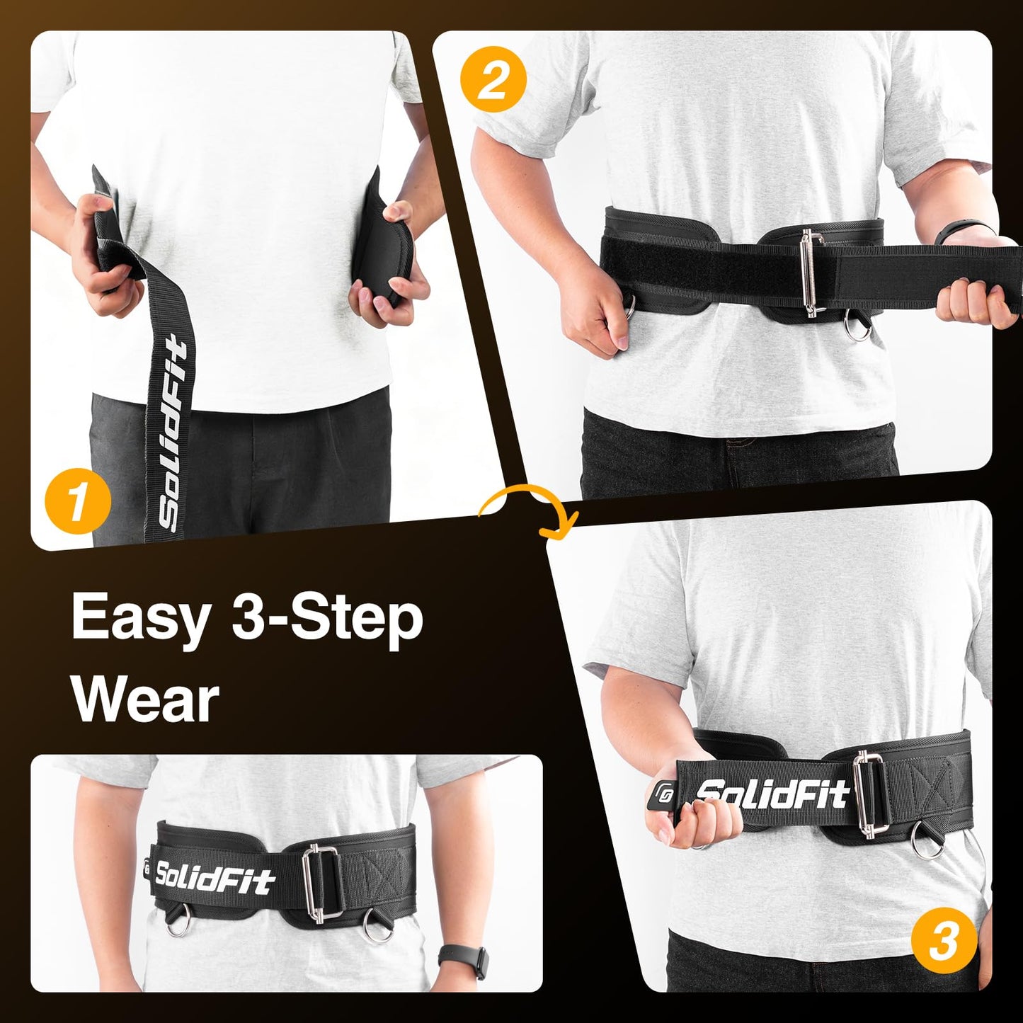 SolidFit Fitness Dip Weight Belt with Chain for Weight Lifting,Self-Locking Belt Weightlifting Squat Belts for Men,Supports 350lbs Pull Up Weight Belt,Deadlift Belt Gym Train,Workout Weights for Women