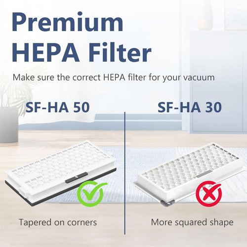 Miele HEPA Replacement Filters - 4 Pack Compatible with AirClean SF-HA 50 for S4, S5, S6, S8 Models