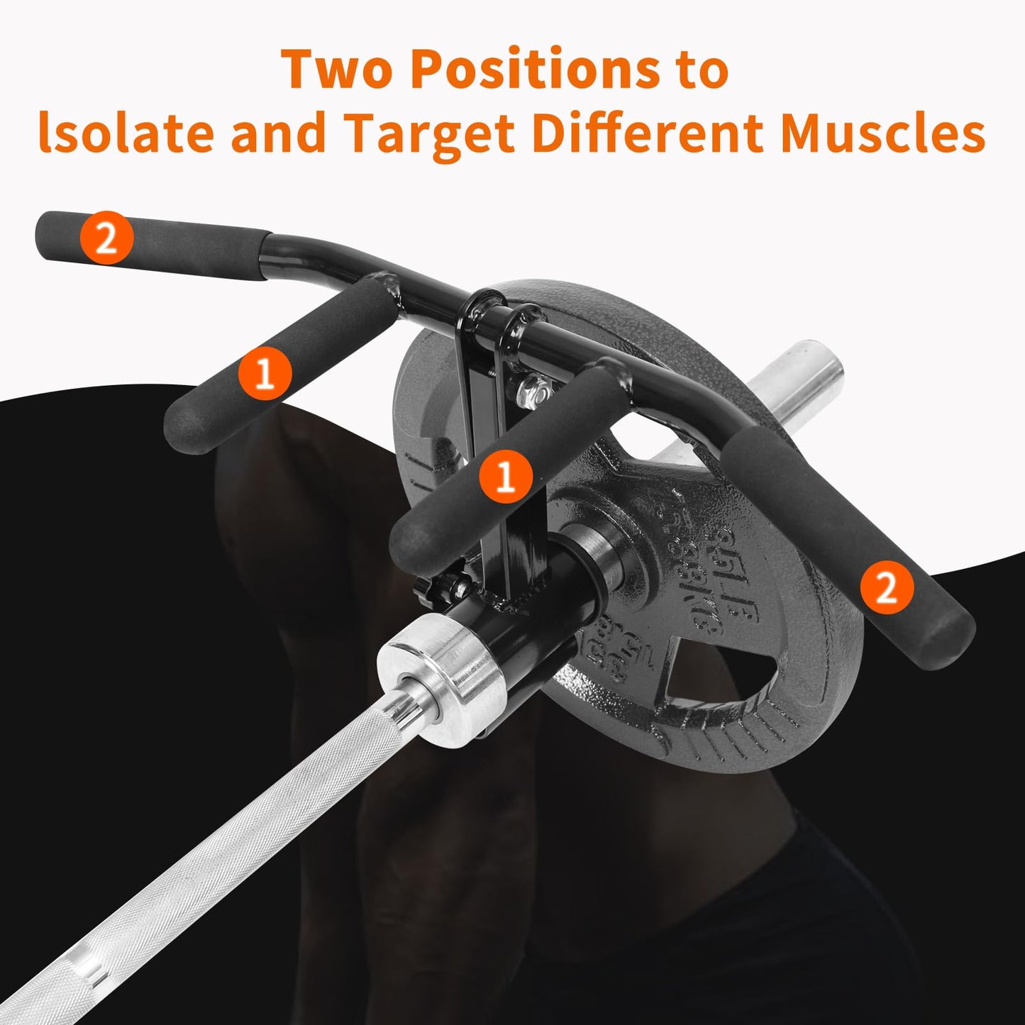 powerfeng T Bar Row Attachment Multi-Grip: T Bar Row Multi-Grip Handle Bar Attachment for 2Inch Olympic Barbell Bar & 1Inch Standard Bar Strength Workout Training
