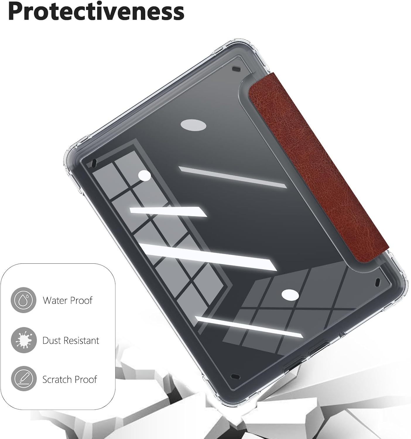E NET-CASE 2024 (2025) 7 inch Case for All-New Released & Kindle Colorsoft Ebook Electronic Reader,Clear Back Shell