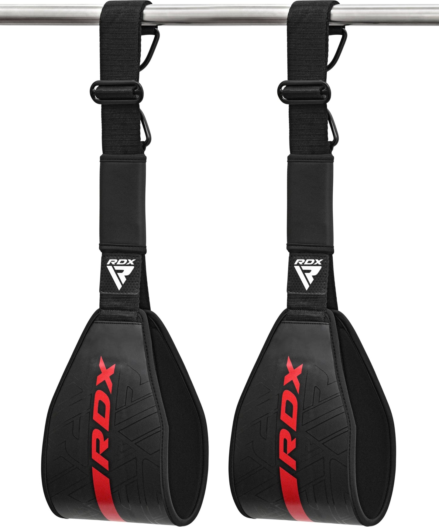 RDX AB Straps for Pull Up Bar Hanging (Pair), Maya Hide Leather, Abdominal Muscle Building Padded Arm Support Slings with D-Ring Strap, Leg Raise Exercise Fitness Workout Strength Training, Men Women