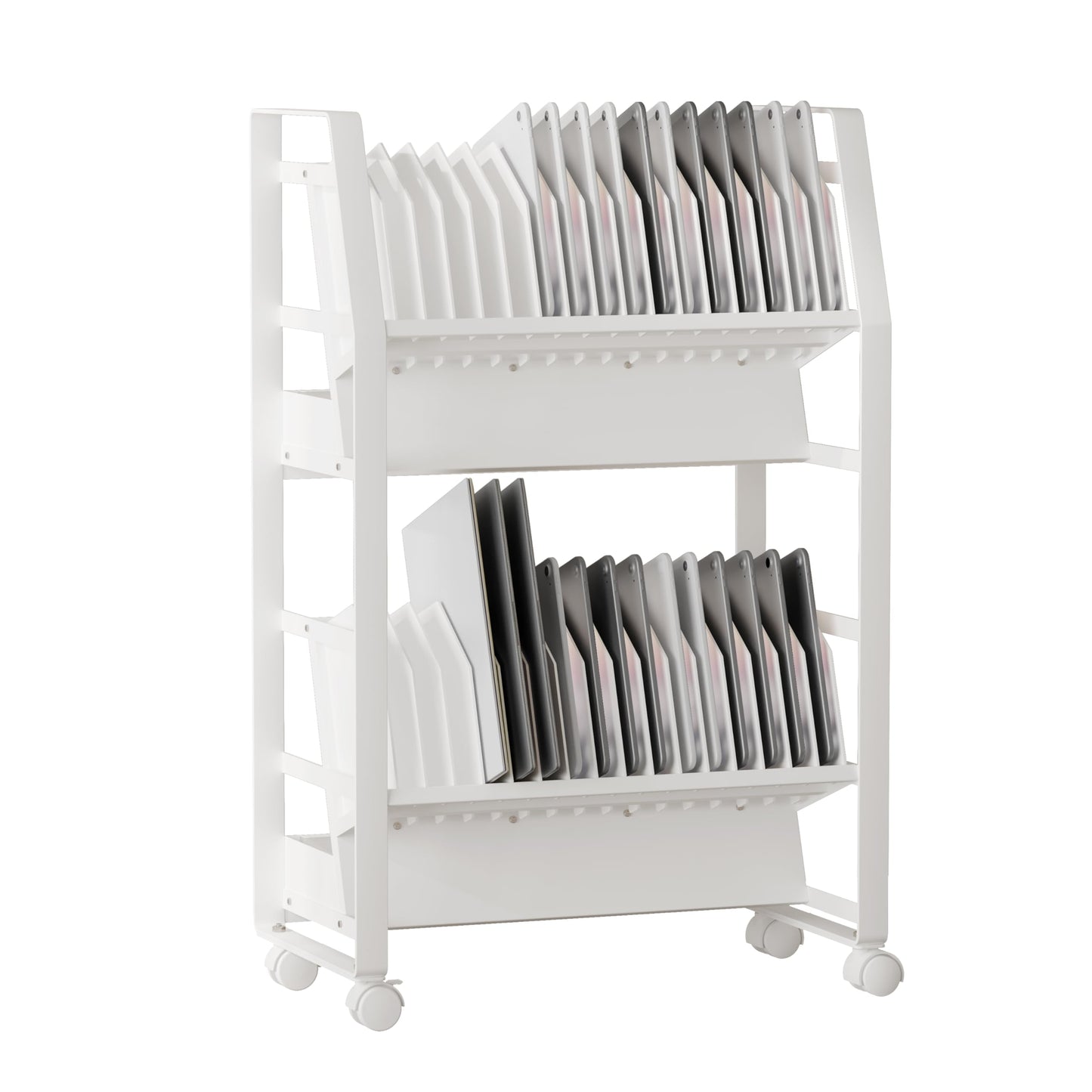 Chromebook Cart, Mobile Chromebook Charging Cart for iPads,Laptop Charging Cart , Chromebook Charging Station for Classroom, Compatible with Any Screen SizeEquipped with a 32-bit socket power strip.