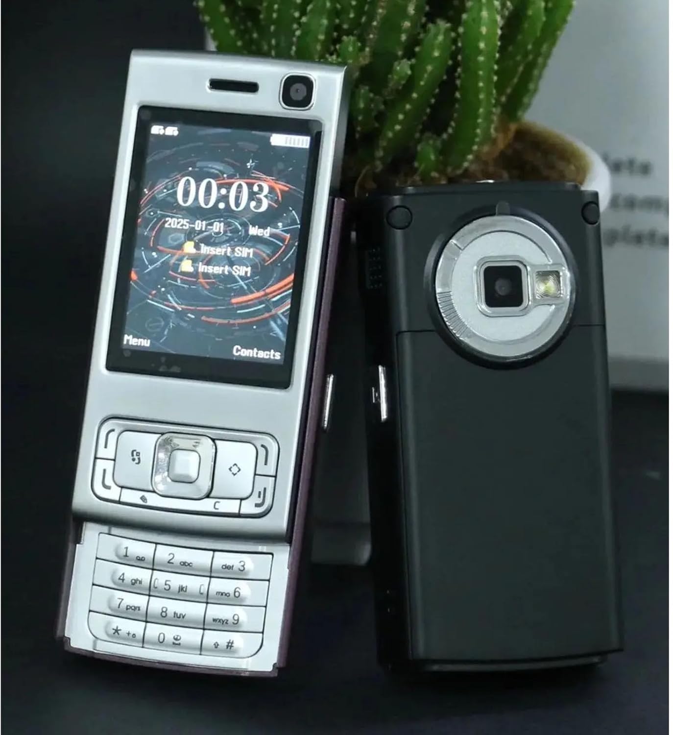 2G 2.0 Inch 1000mAh MP3 MP4 GOWENIC Unlocked Slider Phone, GSM Mobile Phone Screen Battery Dual SIM Player with Loud