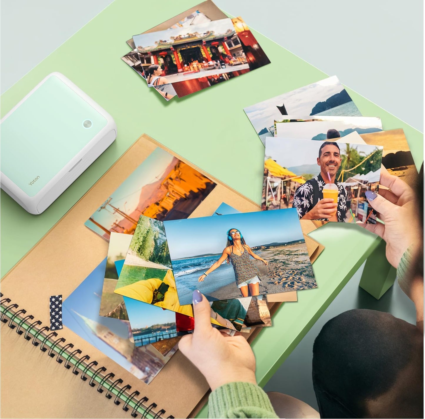 YOTON Photo Printer with 162 Sheets (4"x6") & 3 Ink Ribbon, Support AR Video Printing, WiFi Connection, Portable Photo Printer for iPhone/Android/Laptop